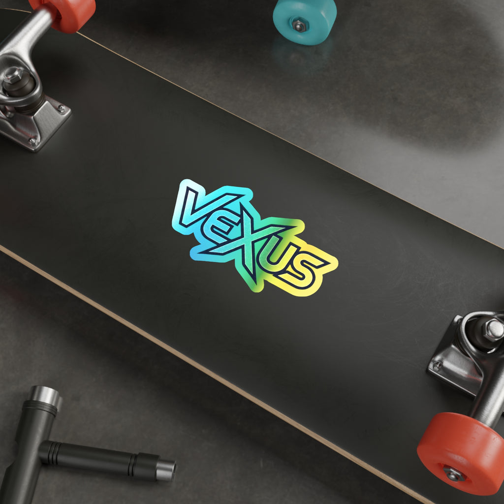 Holographic Vexus Die-Cut Sticker — Rainbow Skate Logo Sticker