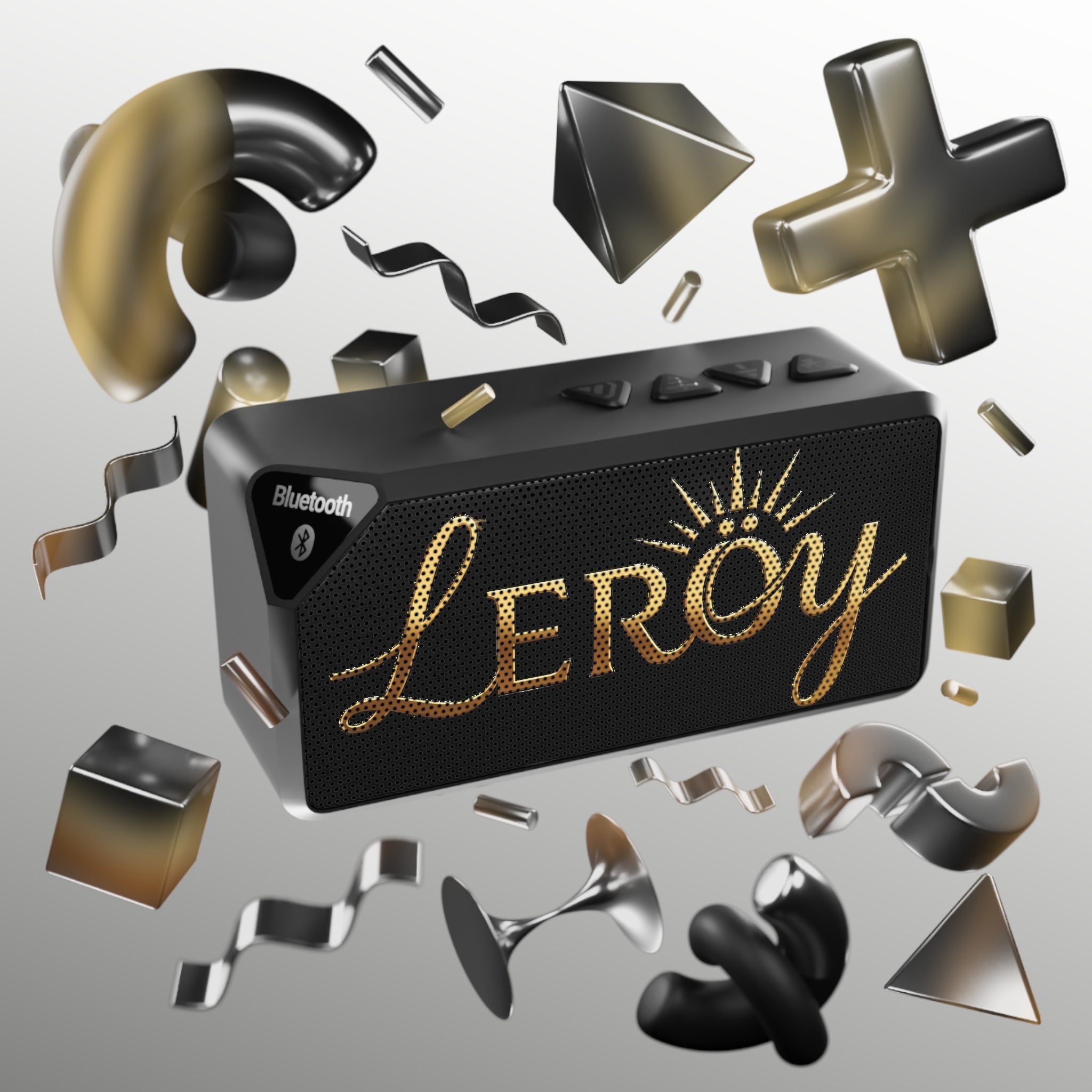🔊 Cassa Bluetooth LEROY - Black & Gold Edition