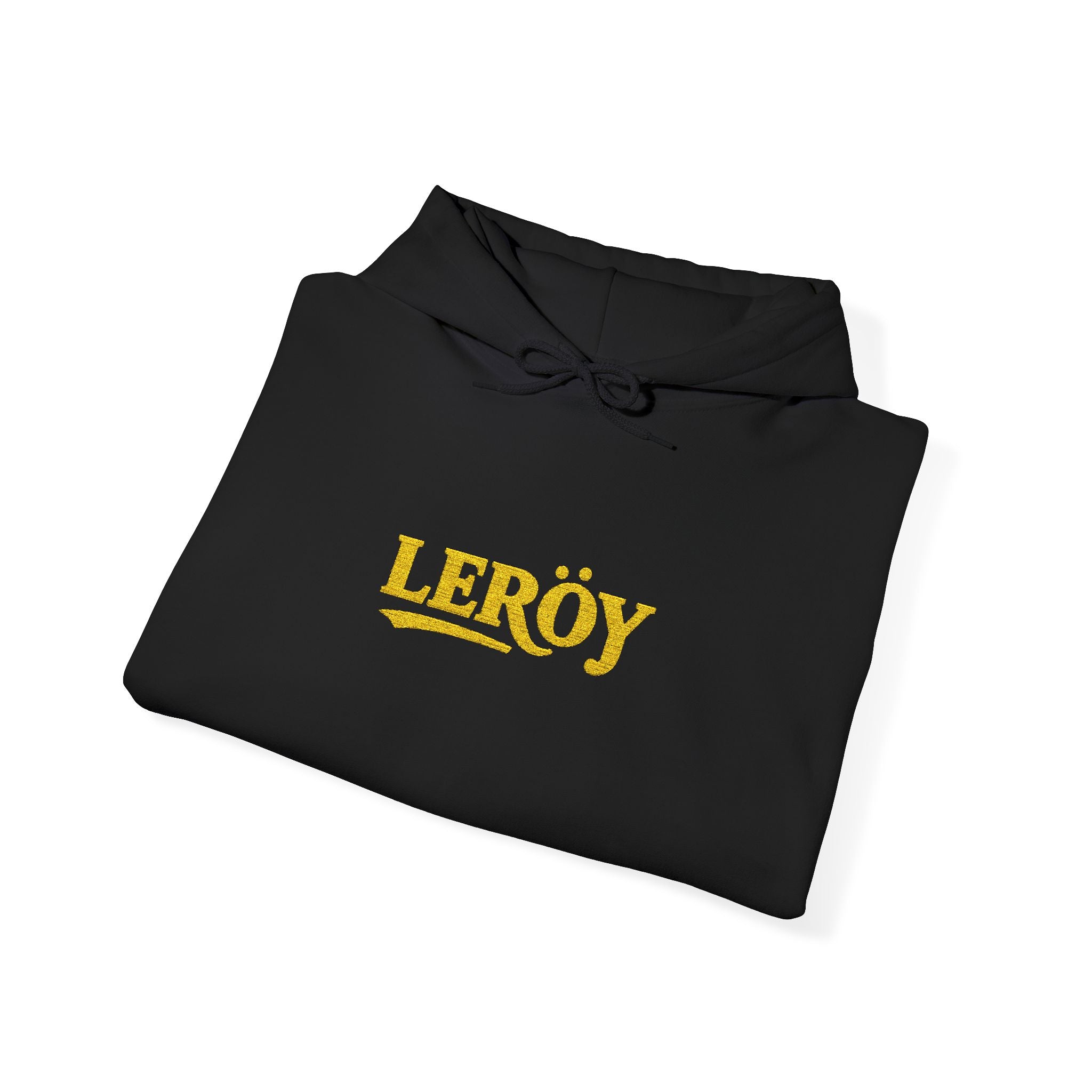 Leroy Floral Script Hoodie — White Cozy Name Graphic Sweatshirt