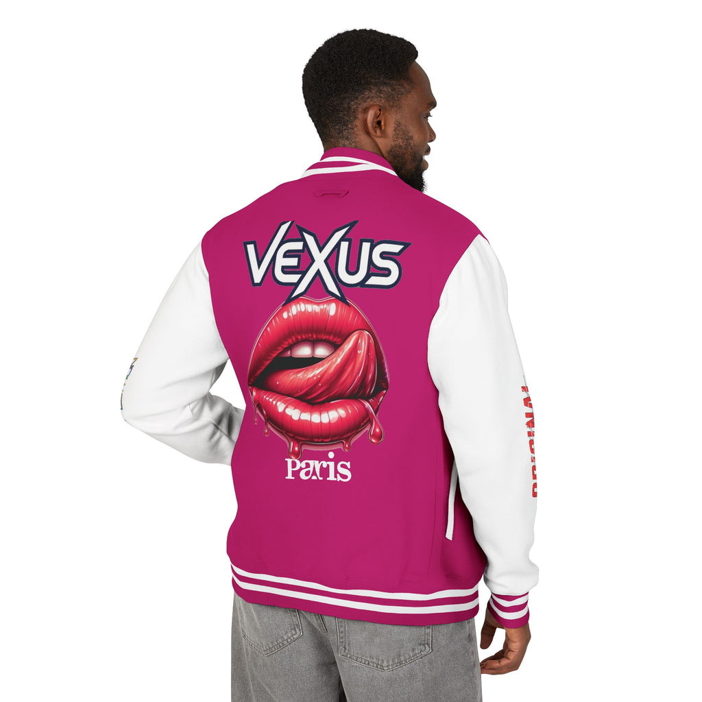Letterman Jacket — VEXUS Paris Graphic Varsity Jacket with Lip Logo