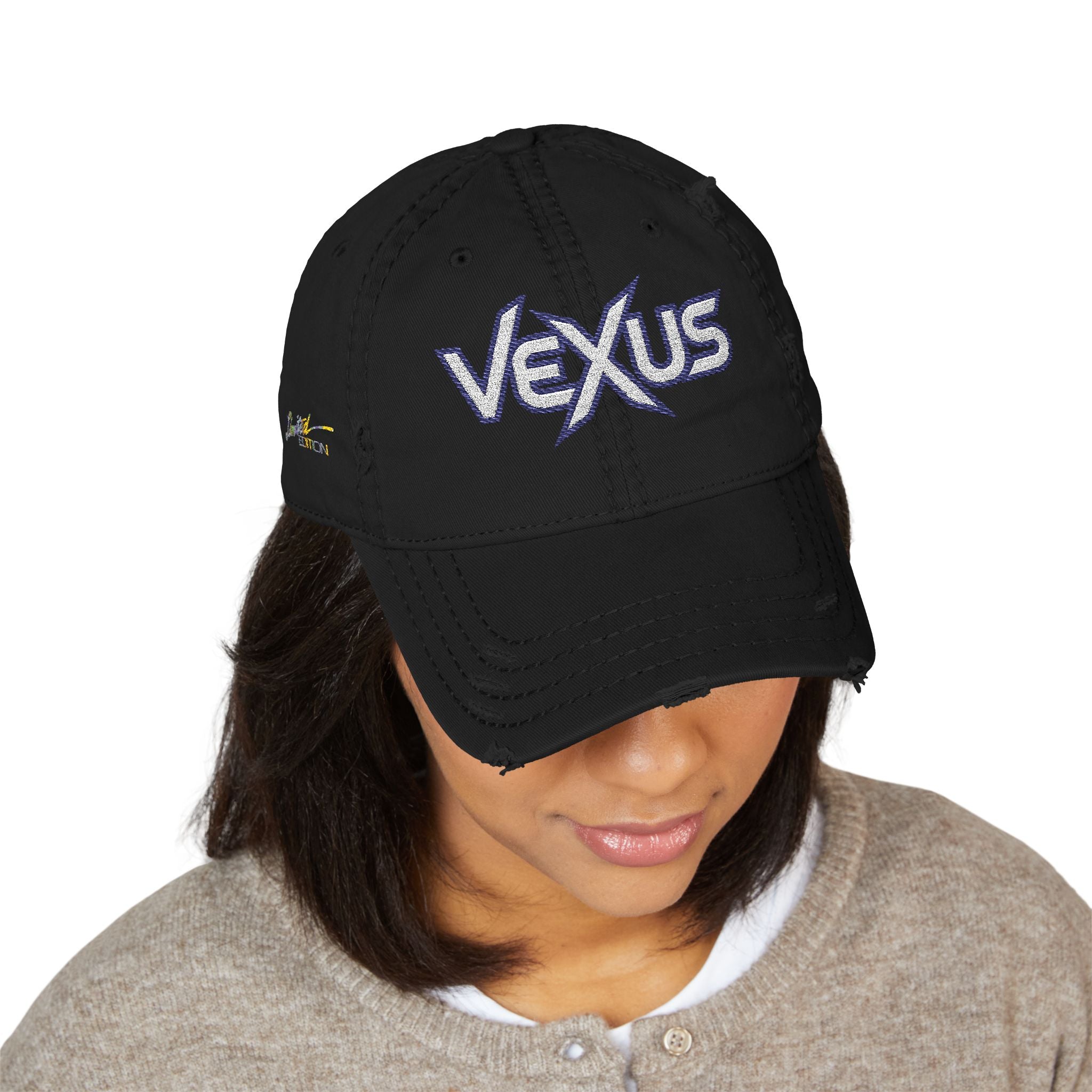 Vexus Leroy Distressed Dad Hat - Embroidered Cap for Casual Style