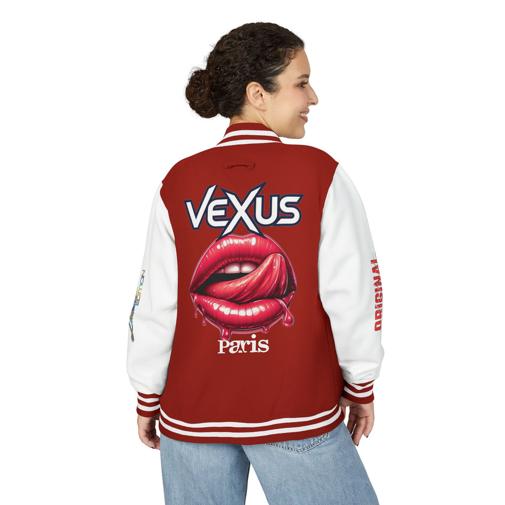 Letterman Jacket — VEXUS Paris Graphic Varsity Jacket with Lip Logo