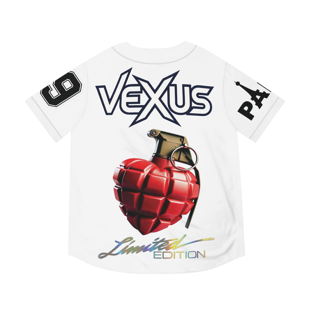 Vexus Limited Edition Baseball Jersey — 'XOXO' Lip & Grenade Graphic