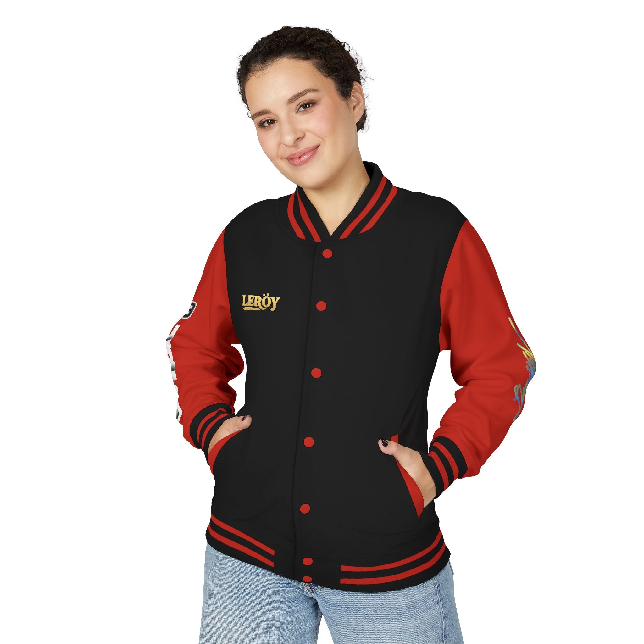 Letterman Jacket — VEXUS Paris Graphic Varsity Jacket with Lip Logo