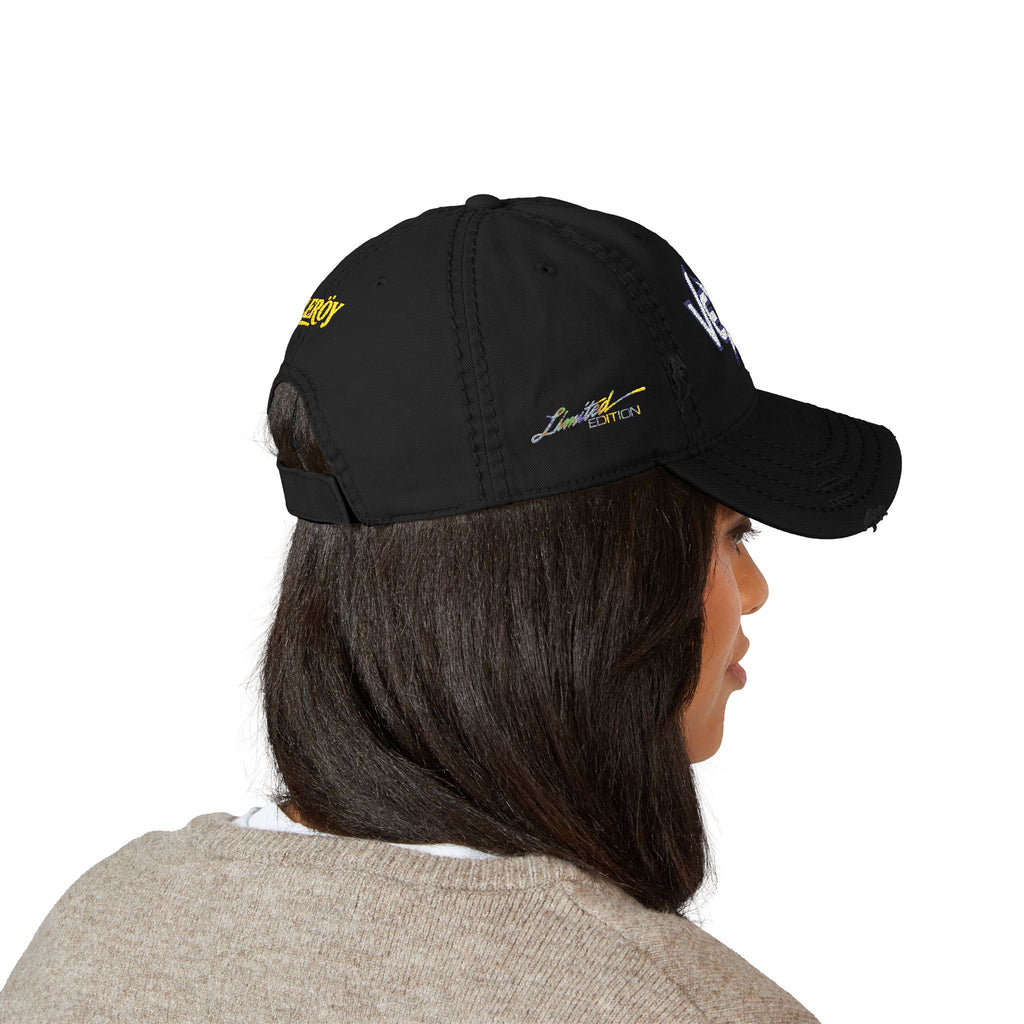 Vexus Leroy Distressed Dad Hat - Embroidered Cap for Casual Style