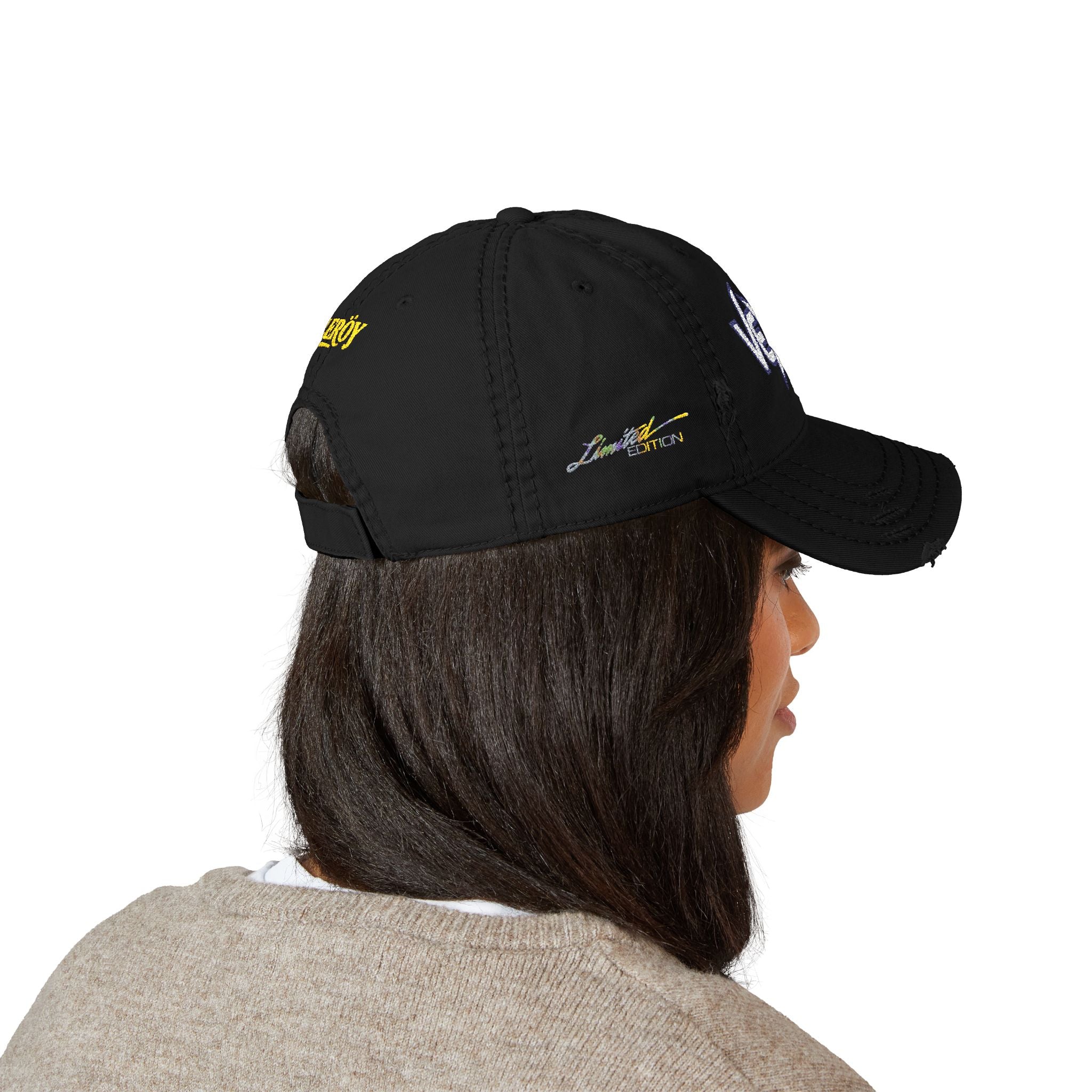 Vexus Leroy Distressed Dad Hat - Embroidered Cap for Casual Style