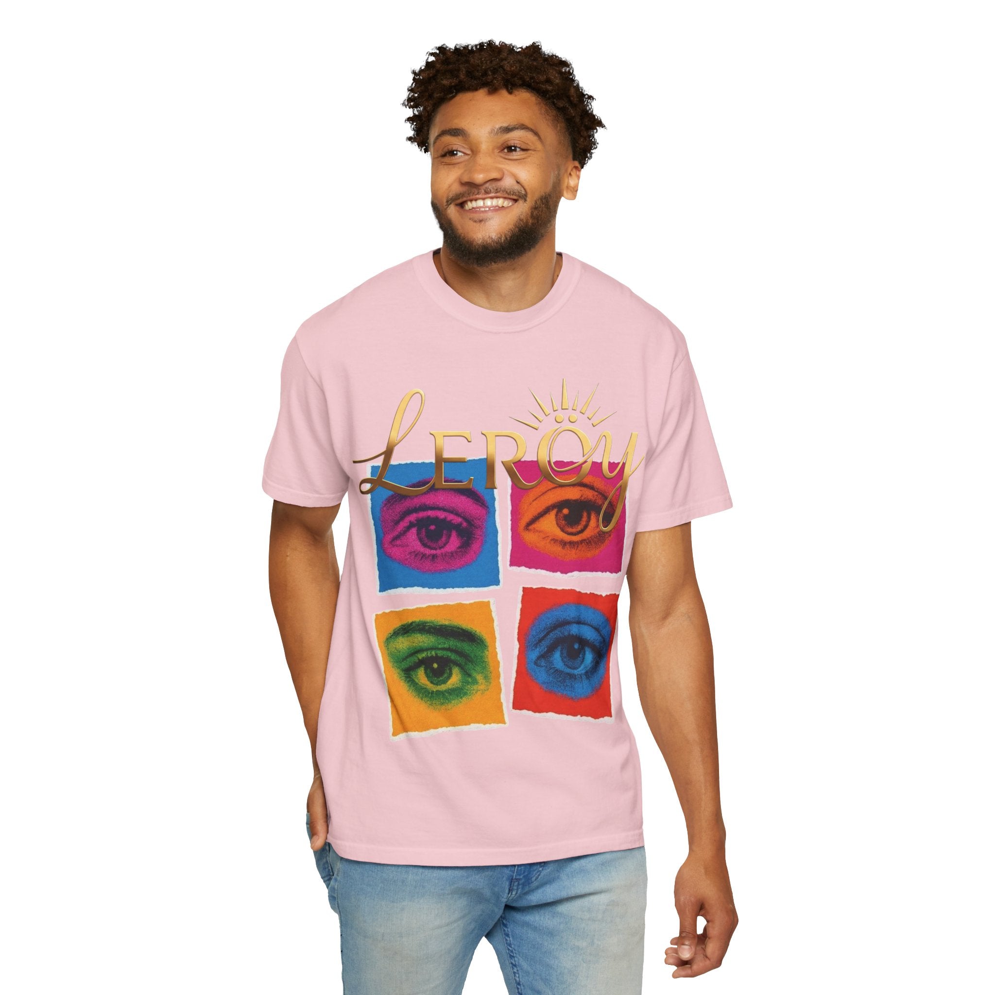 🎨 T-Shirt LERÖY Eye Pop Art  — Retro Psychedelic Graphic Tee with Colorful Eyes