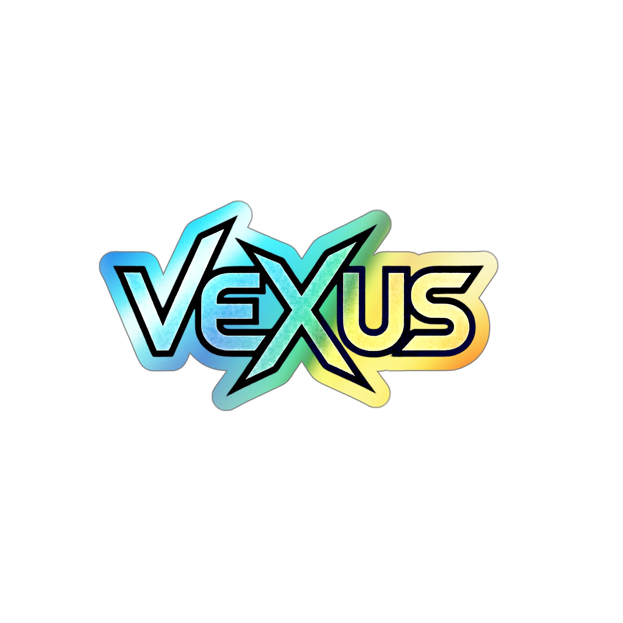 Holographic Vexus Die-Cut Sticker — Rainbow Skate Logo Sticker