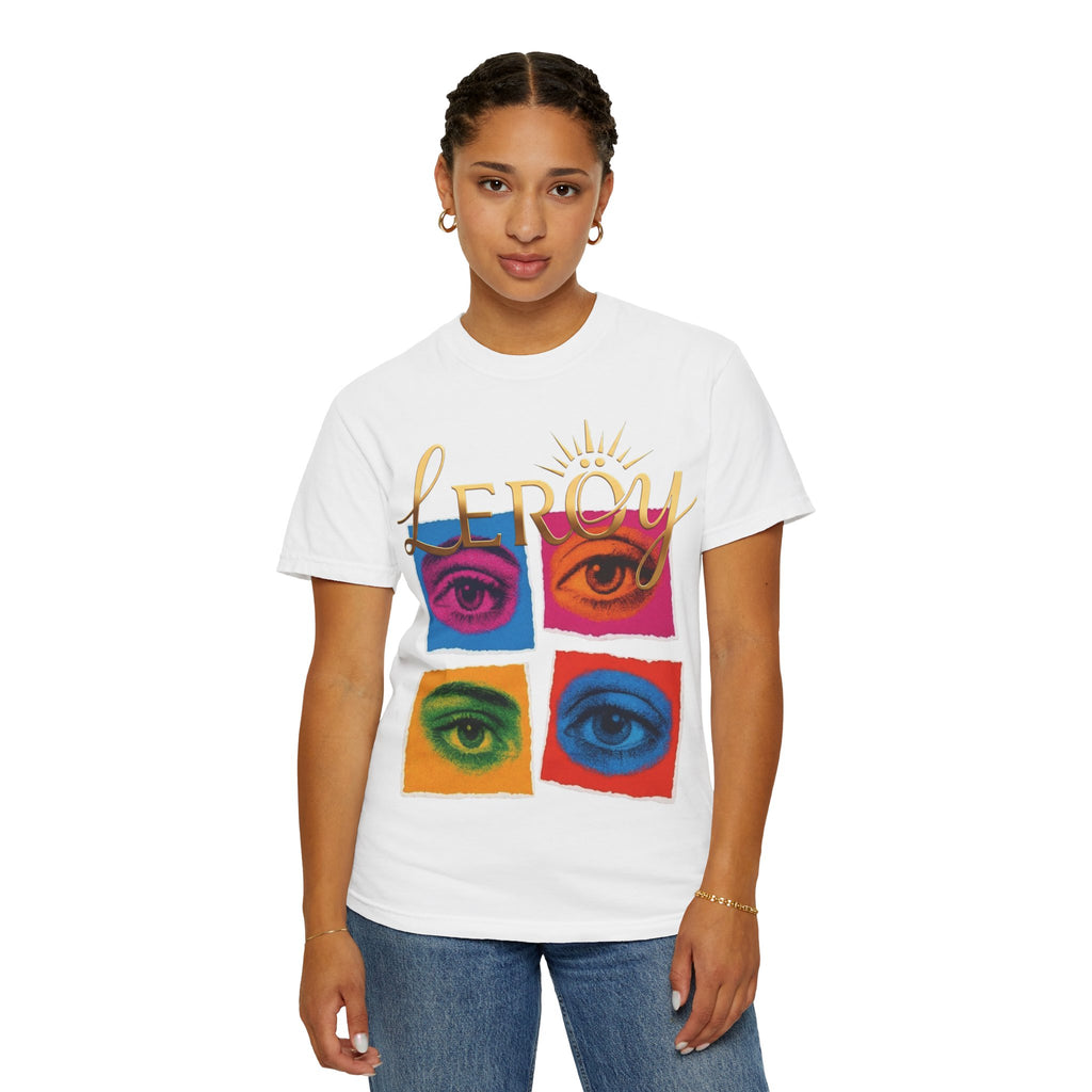 🎨 T-Shirt LERÖY Eye Pop Art  — Retro Psychedelic Graphic Tee with Colorful Eyes