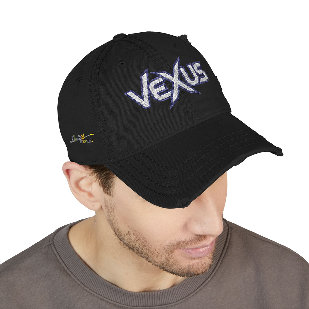 Vexus Leroy Distressed Dad Hat - Embroidered Cap for Casual Style