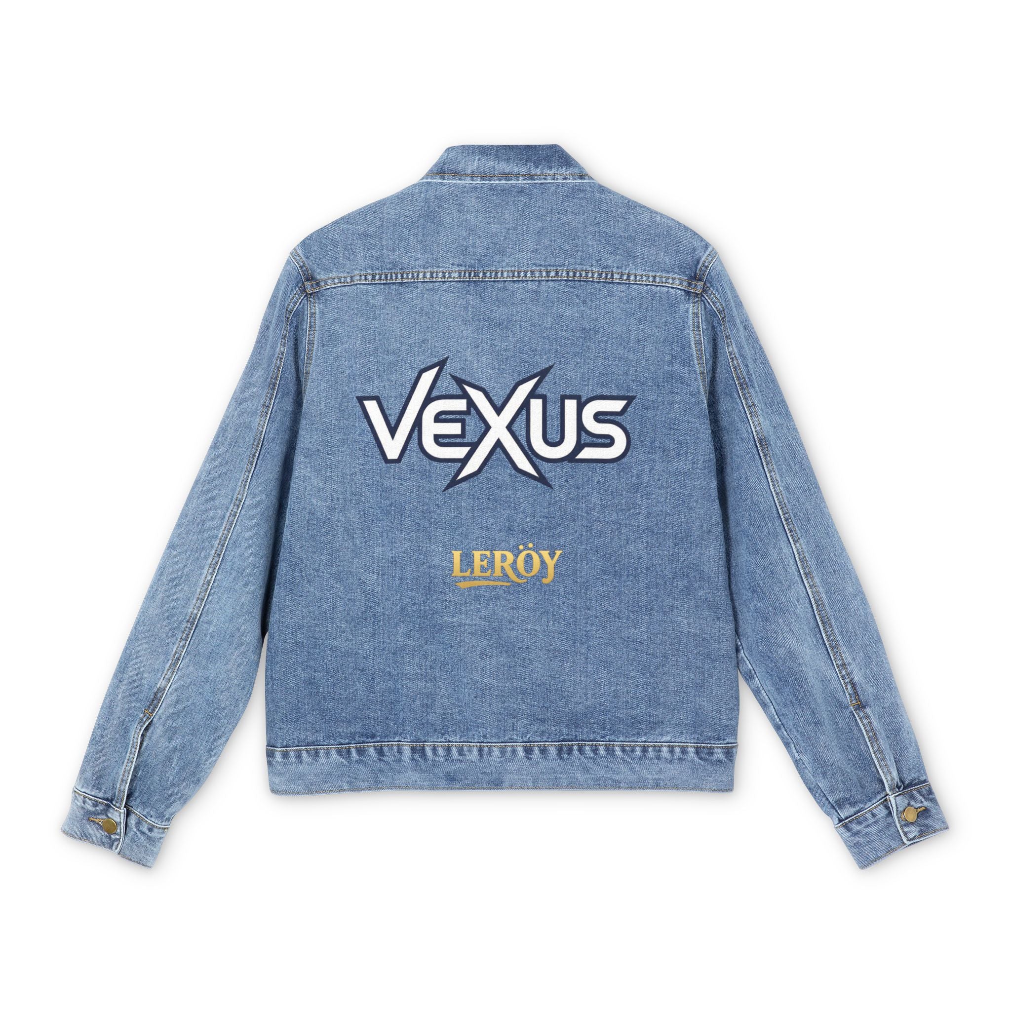 Denim Jacket — Vexus Logo Back with "Leroy" Embroidery