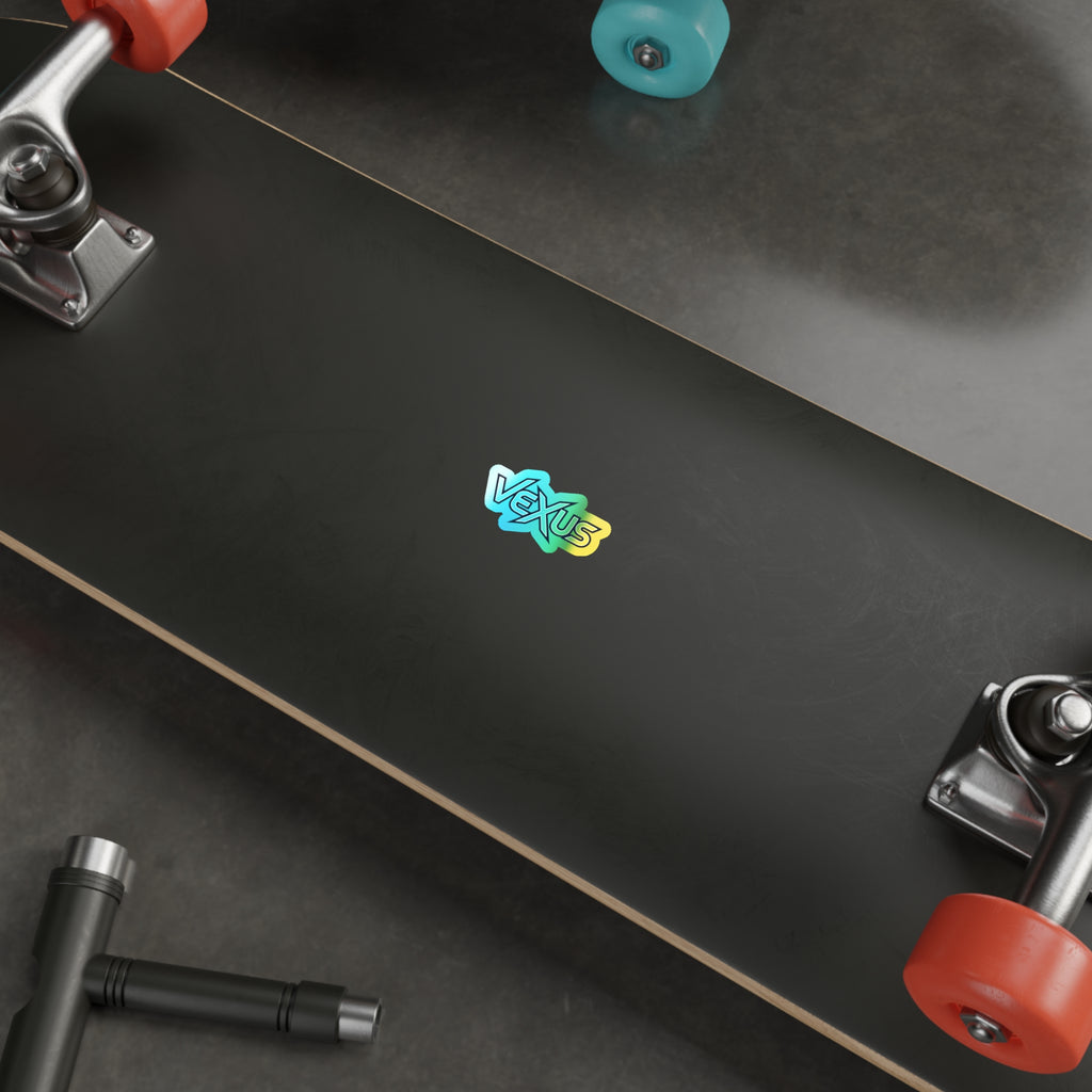 Holographic Vexus Die-Cut Sticker — Rainbow Skate Logo Sticker