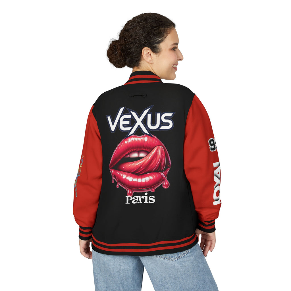 Letterman Jacket — VEXUS Paris Graphic Varsity Jacket with Lip Logo