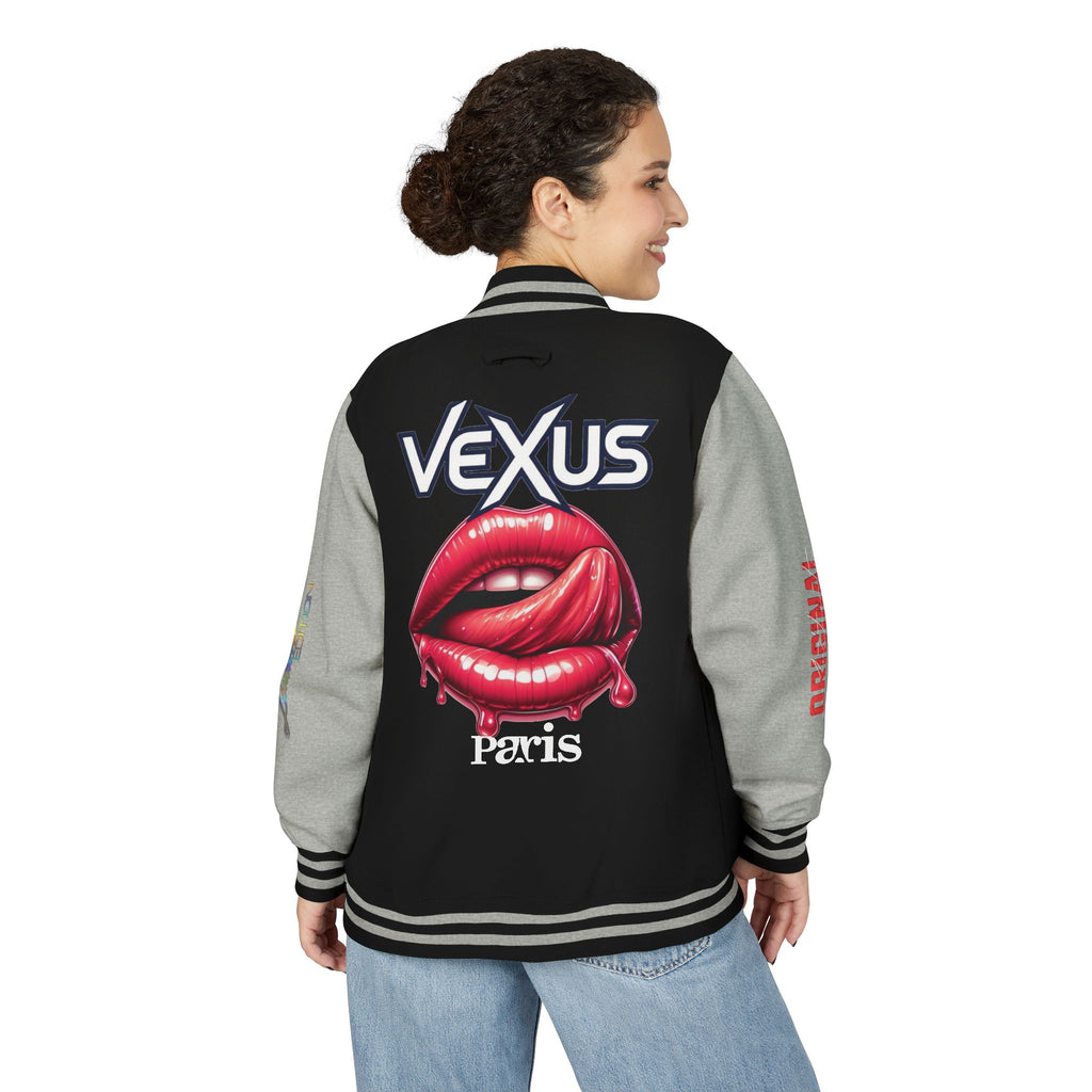 Letterman Jacket — VEXUS Paris Graphic Varsity Jacket with Lip Logo