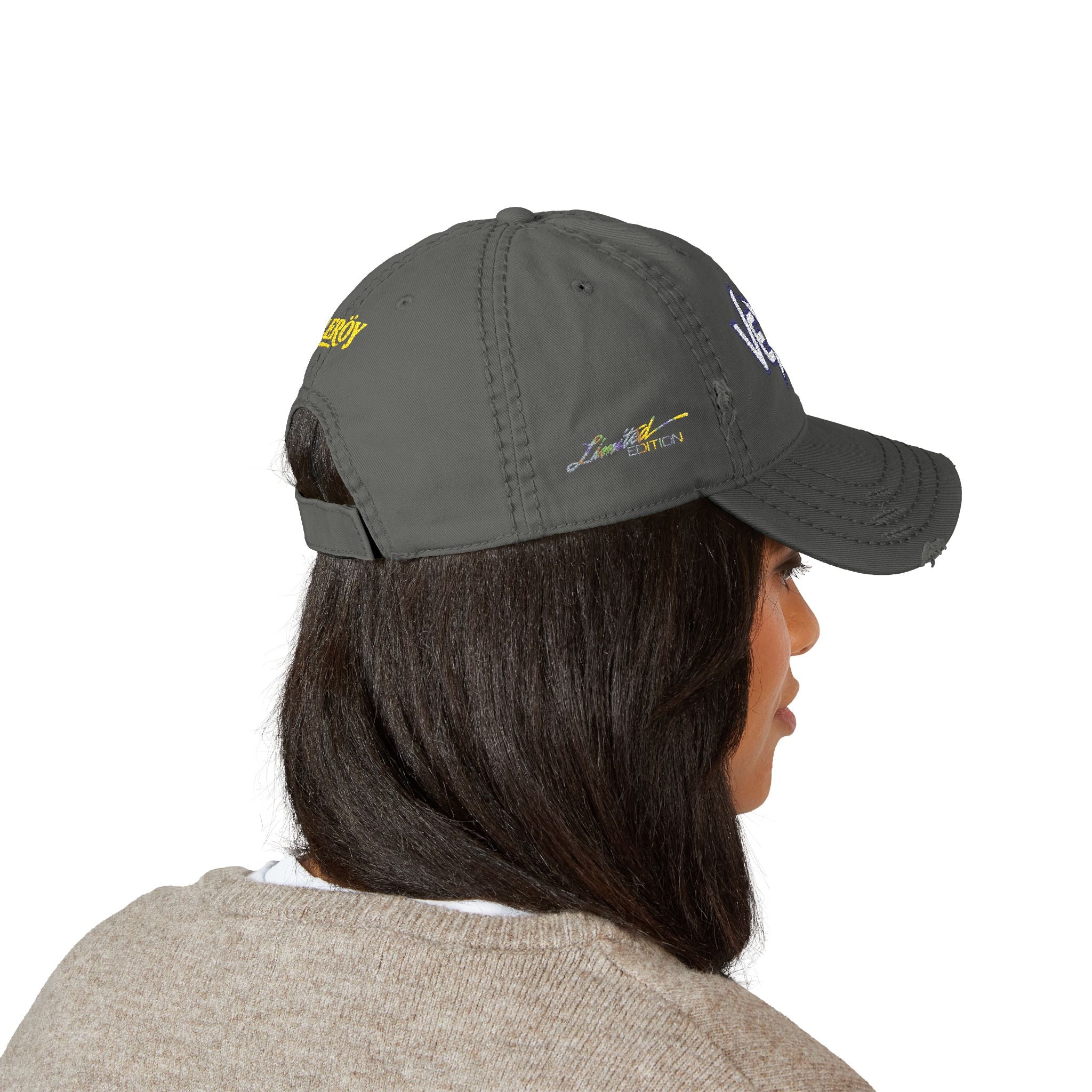 Vexus Leroy Distressed Dad Hat - Embroidered Cap for Casual Style