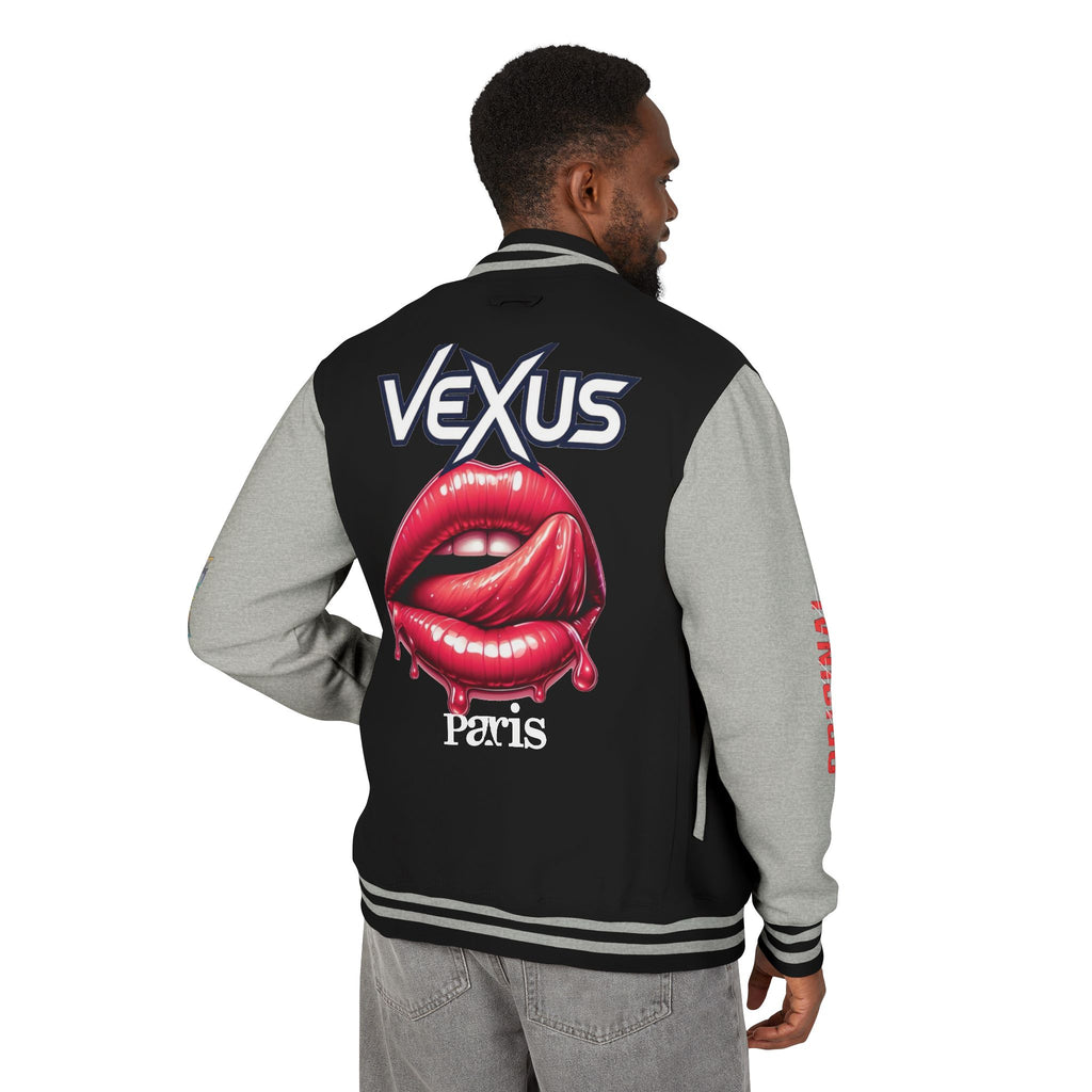 Letterman Jacket — VEXUS Paris Graphic Varsity Jacket with Lip Logo