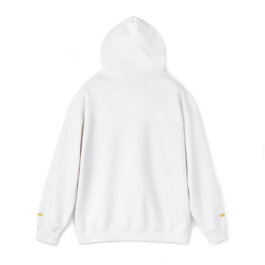 Vexus Logo Hoodie — White Streetwear Pullover with Distressed Graphic