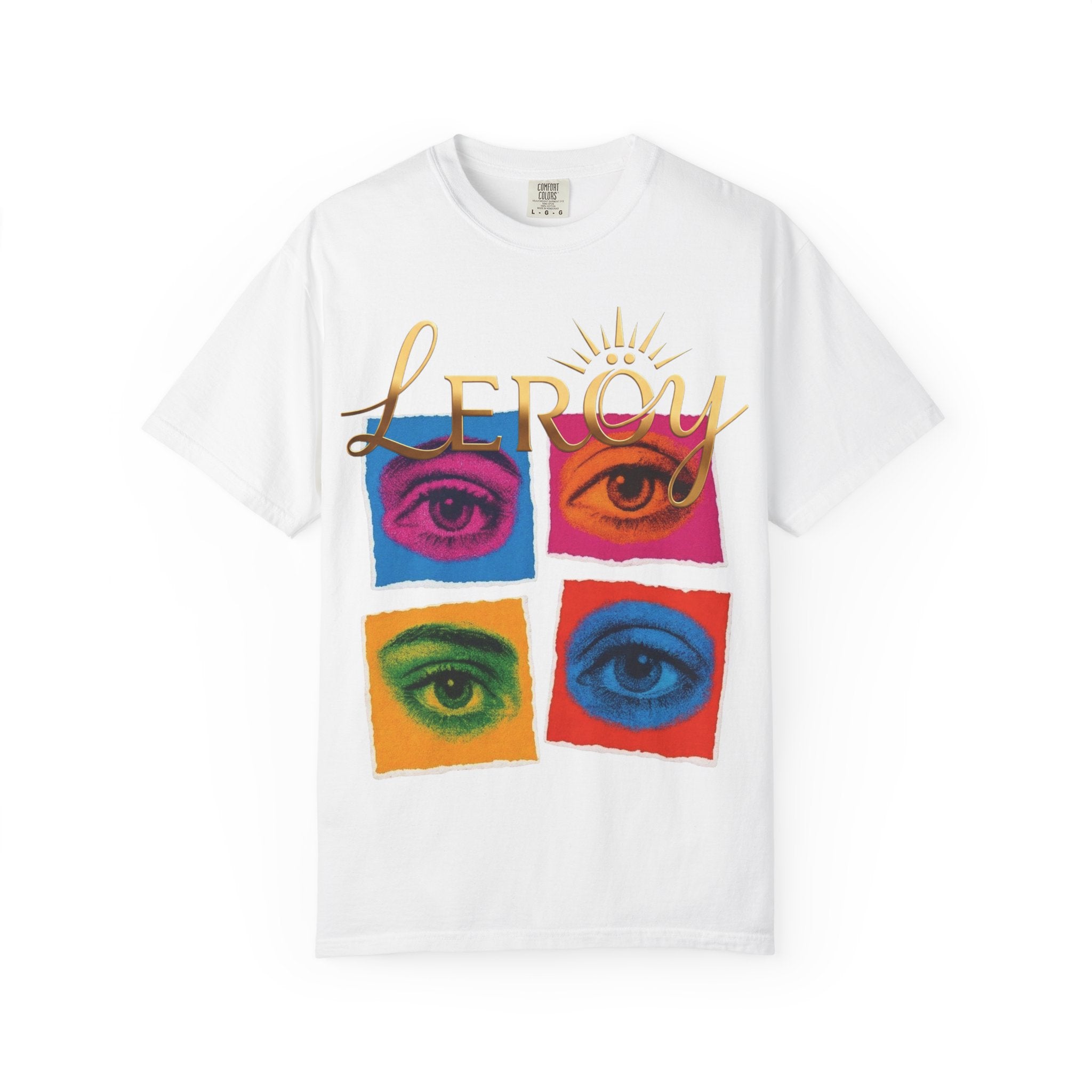 🎨 T-Shirt LERÖY Eye Pop Art  — Retro Psychedelic Graphic Tee with Colorful Eyes