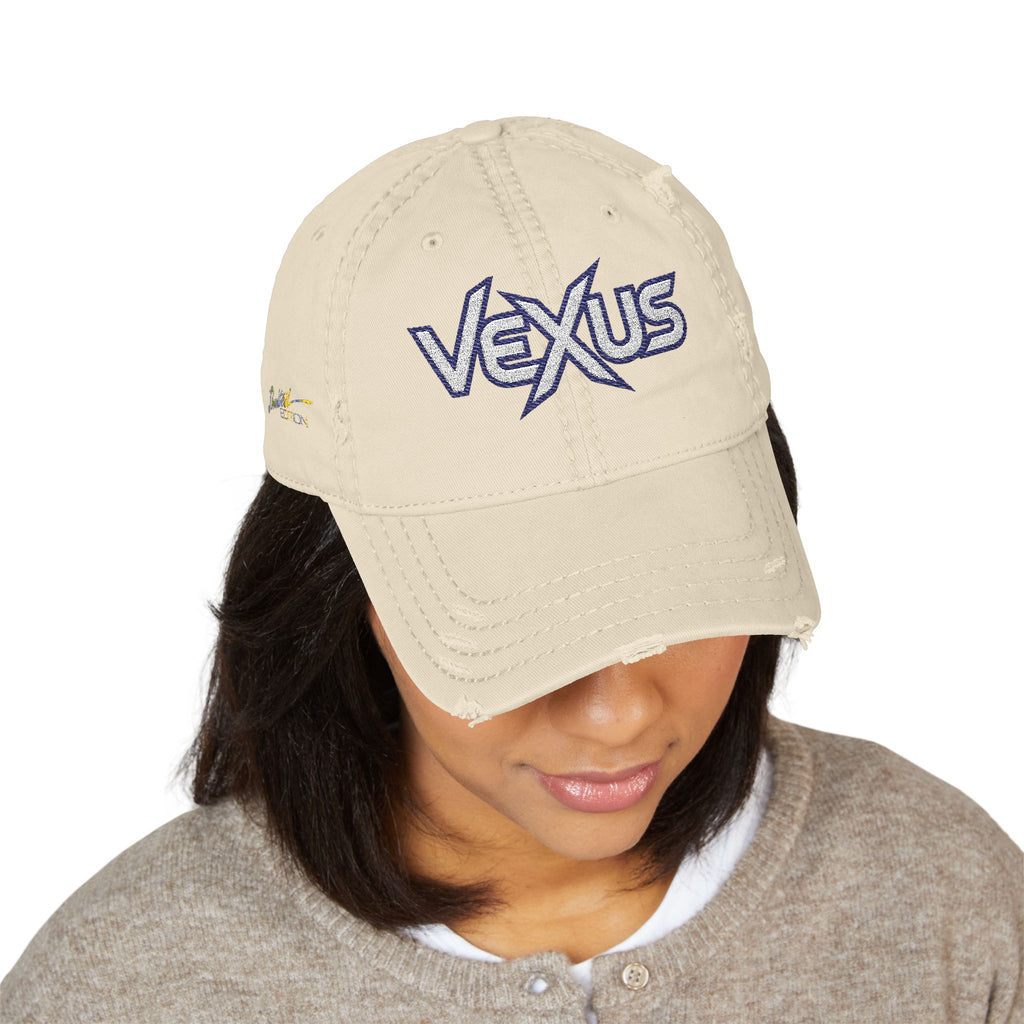 Vexus Leroy Distressed Dad Hat - Embroidered Cap for Casual Style