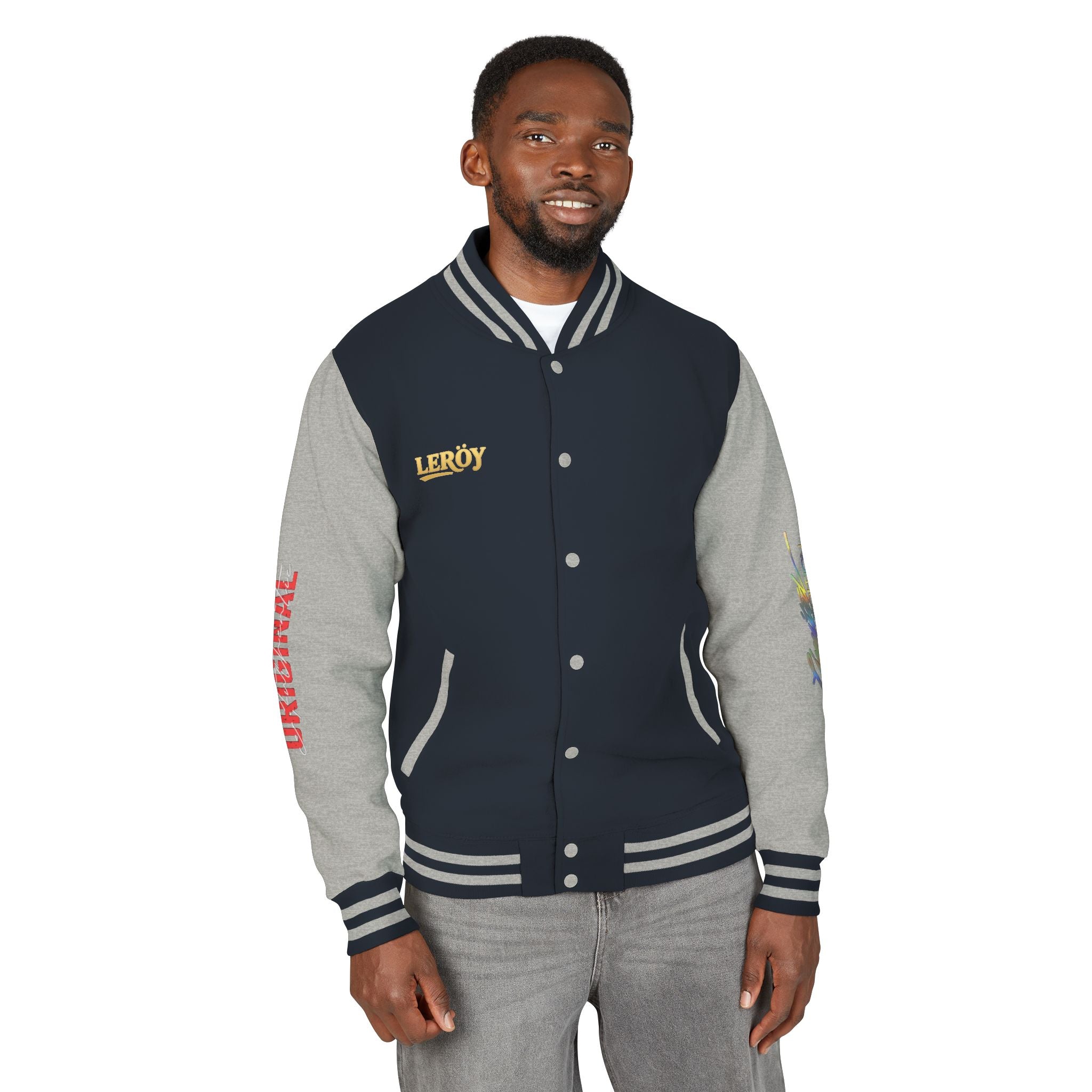 Letterman Jacket — VEXUS Paris Graphic Varsity Jacket with Lip Logo