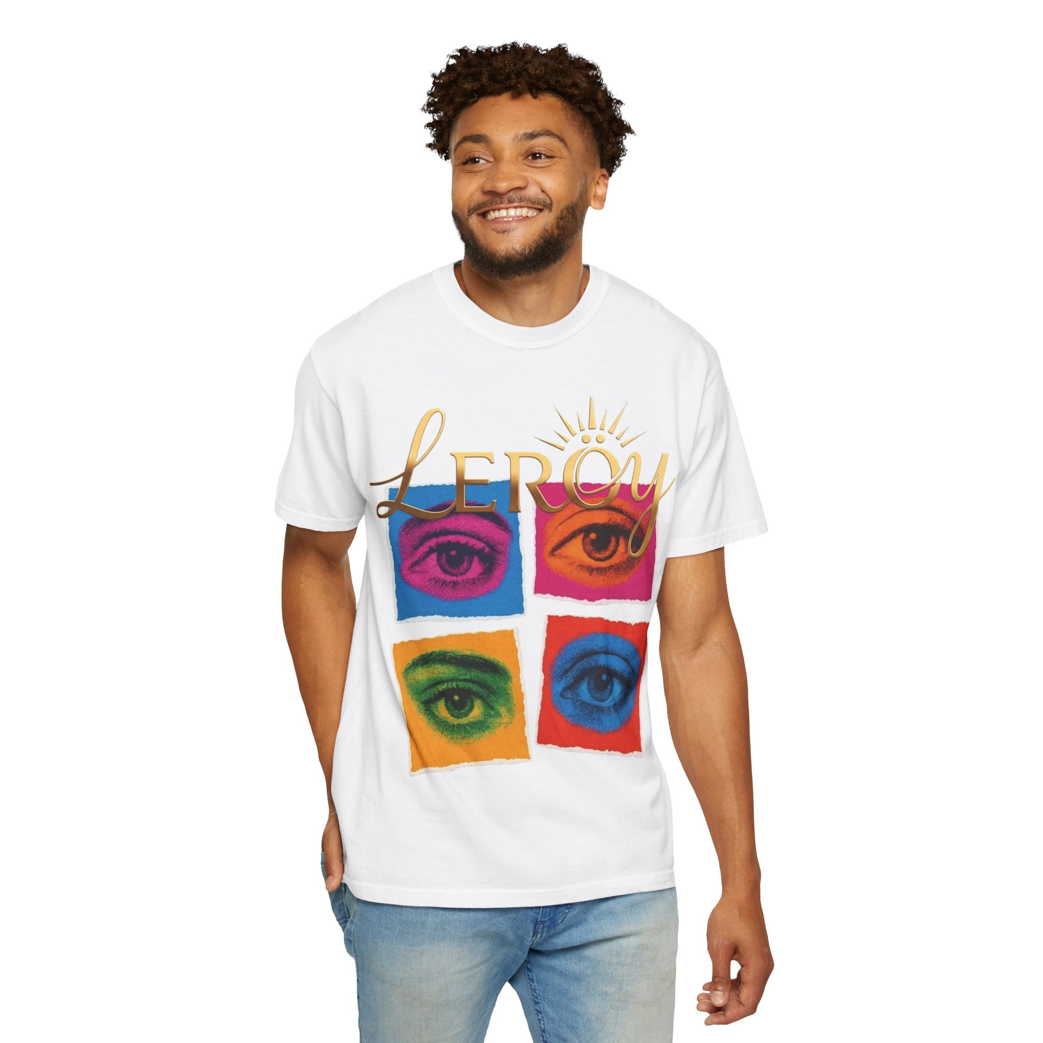 🎨 T-Shirt LERÖY Eye Pop Art  — Retro Psychedelic Graphic Tee with Colorful Eyes