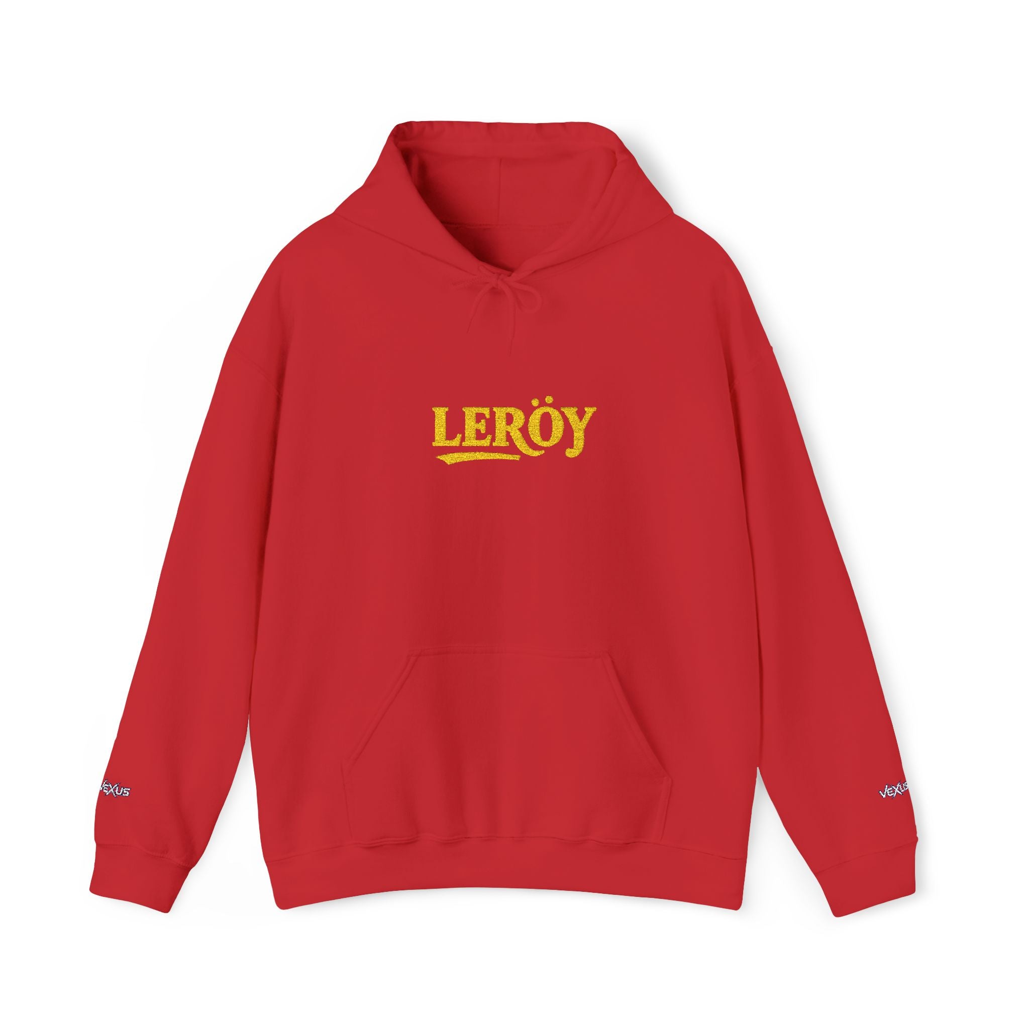 Leroy Floral Script Hoodie — White Cozy Name Graphic Sweatshirt