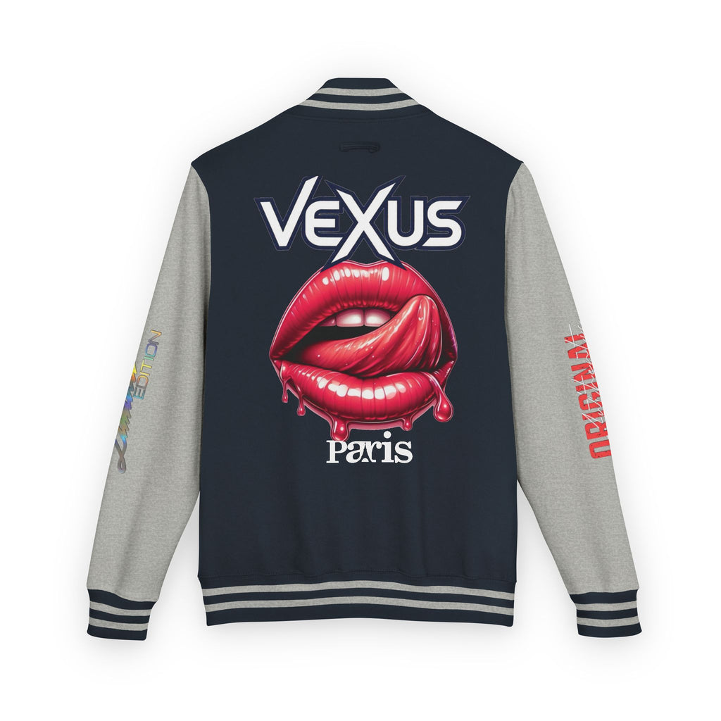 Letterman Jacket — VEXUS Paris Graphic Varsity Jacket with Lip Logo