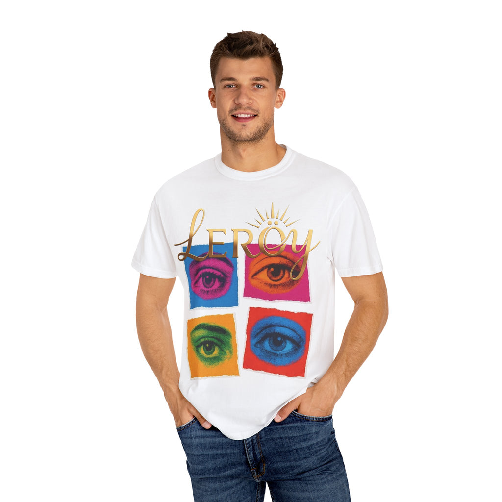 🎨 T-Shirt LERÖY Eye Pop Art  — Retro Psychedelic Graphic Tee with Colorful Eyes