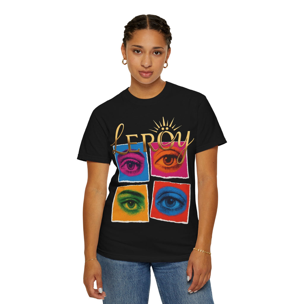 🎨 T-Shirt LERÖY Eye Pop Art  — Retro Psychedelic Graphic Tee with Colorful Eyes