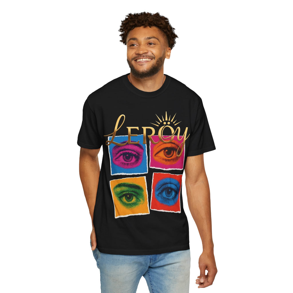 🎨 T-Shirt LERÖY Eye Pop Art  — Retro Psychedelic Graphic Tee with Colorful Eyes