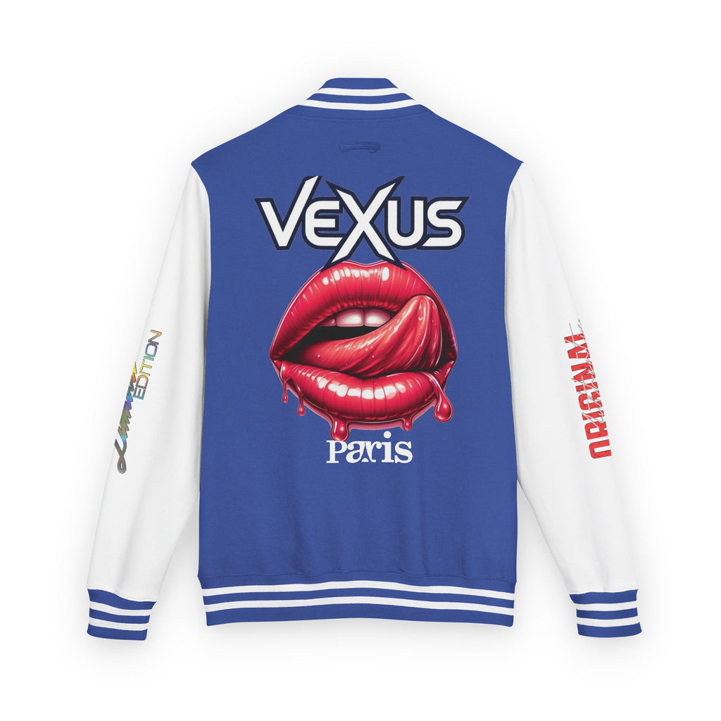 Letterman Jacket — VEXUS Paris Graphic Varsity Jacket with Lip Logo