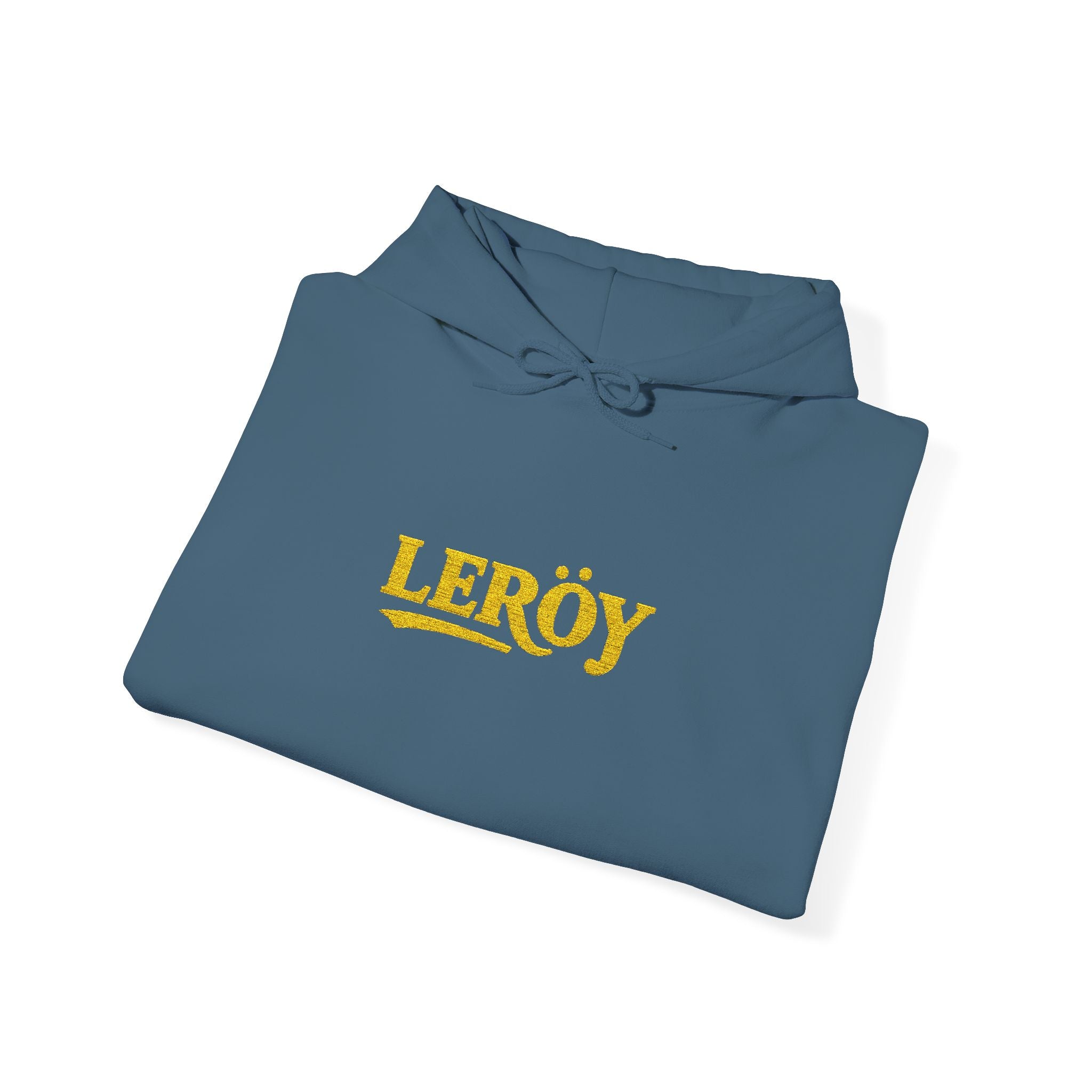 Leroy Floral Script Hoodie — White Cozy Name Graphic Sweatshirt