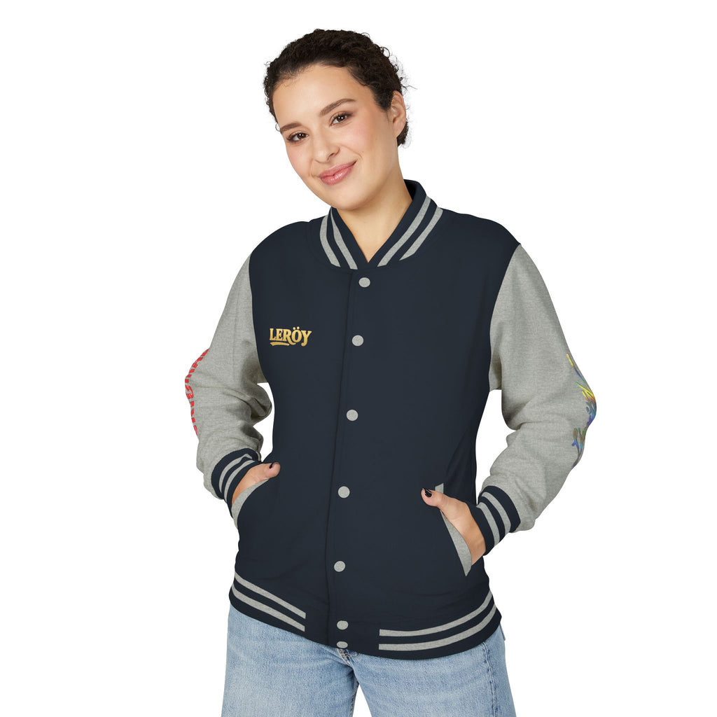 Letterman Jacket — VEXUS Paris Graphic Varsity Jacket with Lip Logo