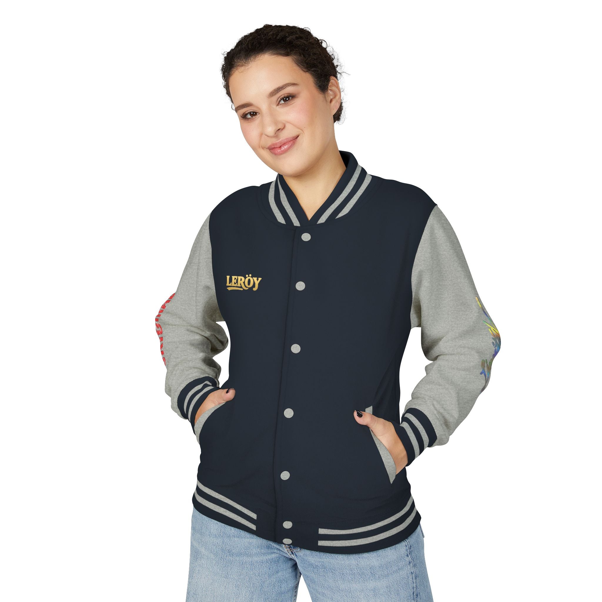 Letterman Jacket — VEXUS Paris Graphic Varsity Jacket with Lip Logo