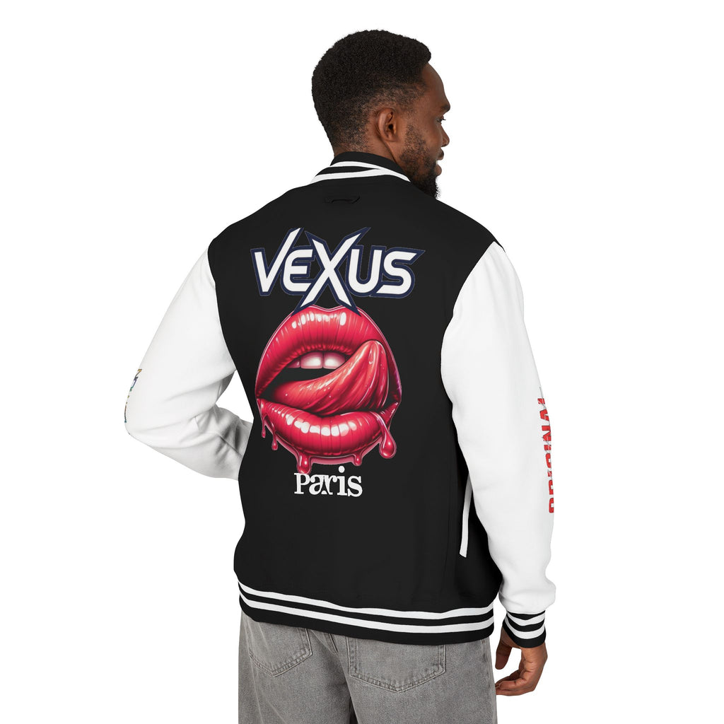 Letterman Jacket — VEXUS Paris Graphic Varsity Jacket with Lip Logo