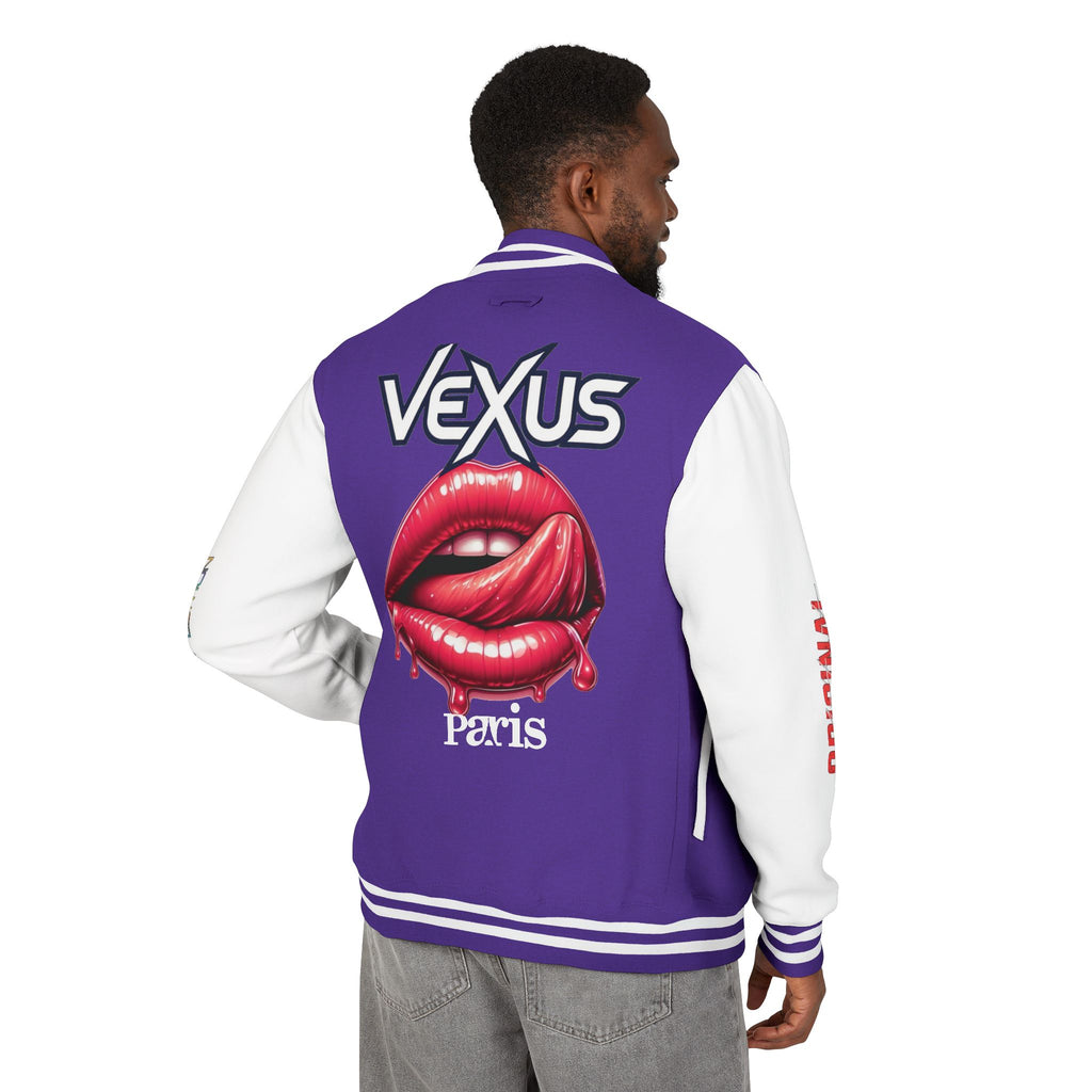 Letterman Jacket — VEXUS Paris Graphic Varsity Jacket with Lip Logo