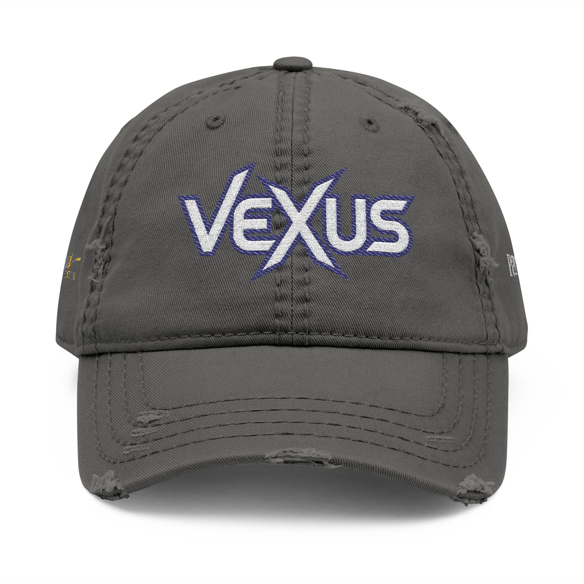 Vexus Leroy Distressed Dad Hat - Embroidered Cap for Casual Style