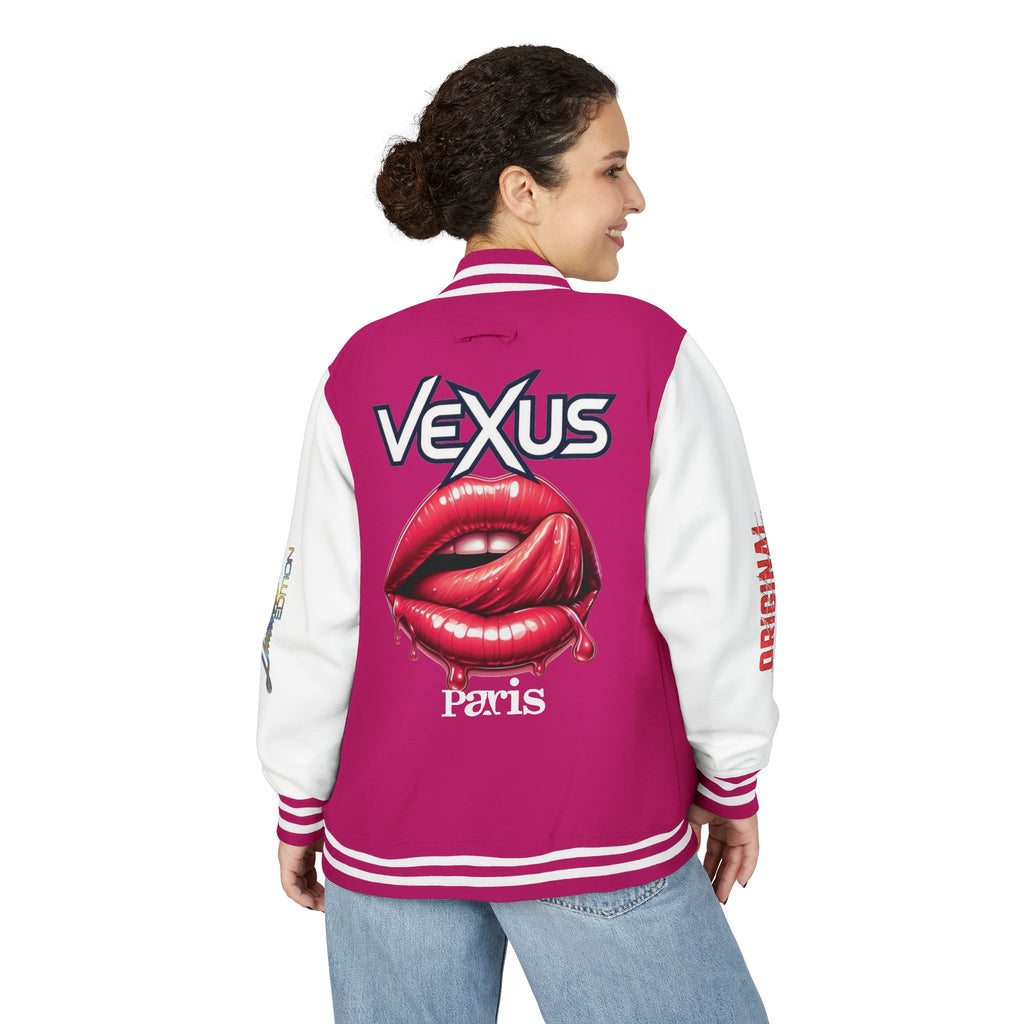 Letterman Jacket — VEXUS Paris Graphic Varsity Jacket with Lip Logo