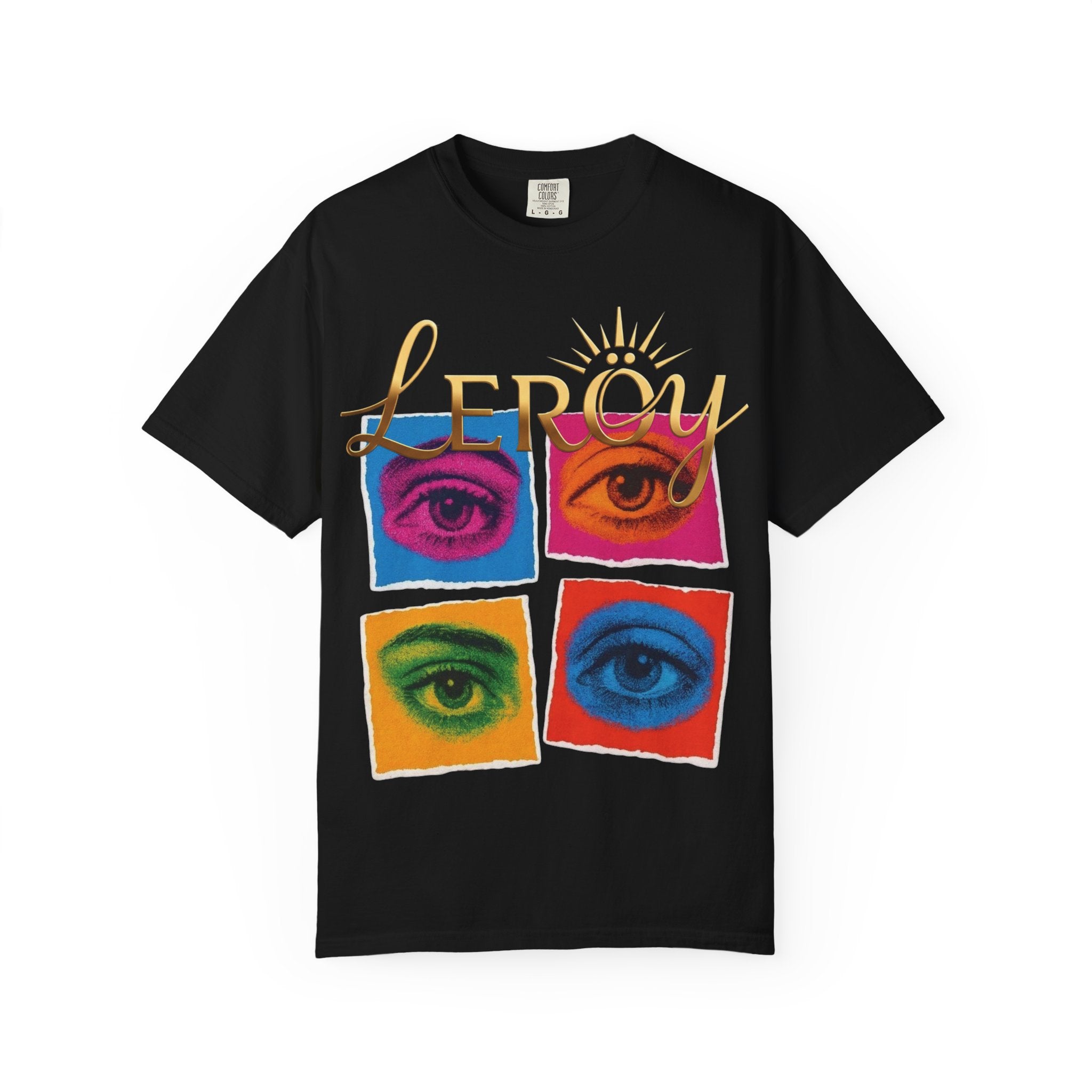 🎨 T-Shirt LERÖY Eye Pop Art  — Retro Psychedelic Graphic Tee with Colorful Eyes