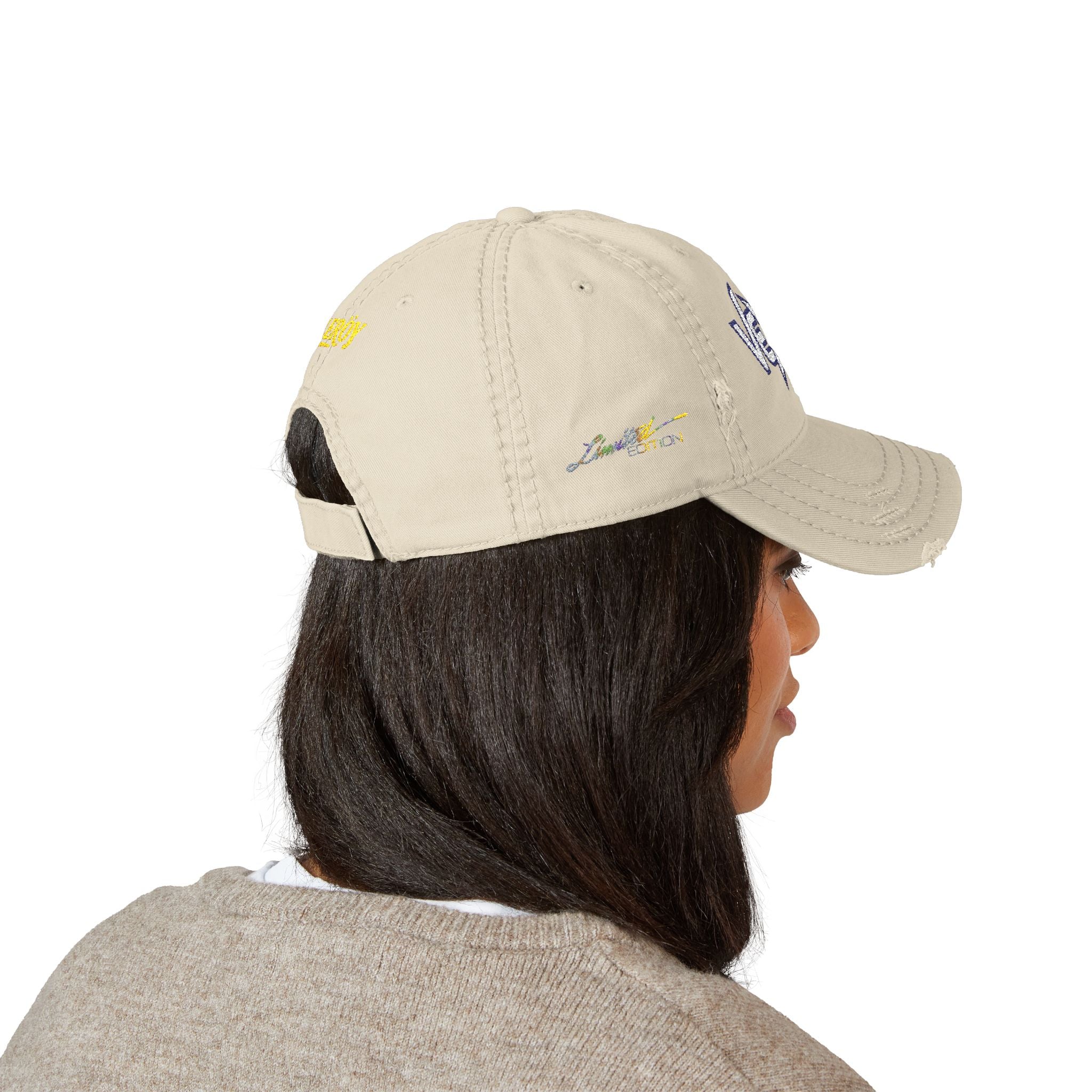 Vexus Leroy Distressed Dad Hat - Embroidered Cap for Casual Style