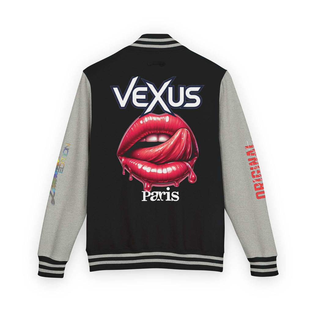 Letterman Jacket — VEXUS Paris Graphic Varsity Jacket with Lip Logo