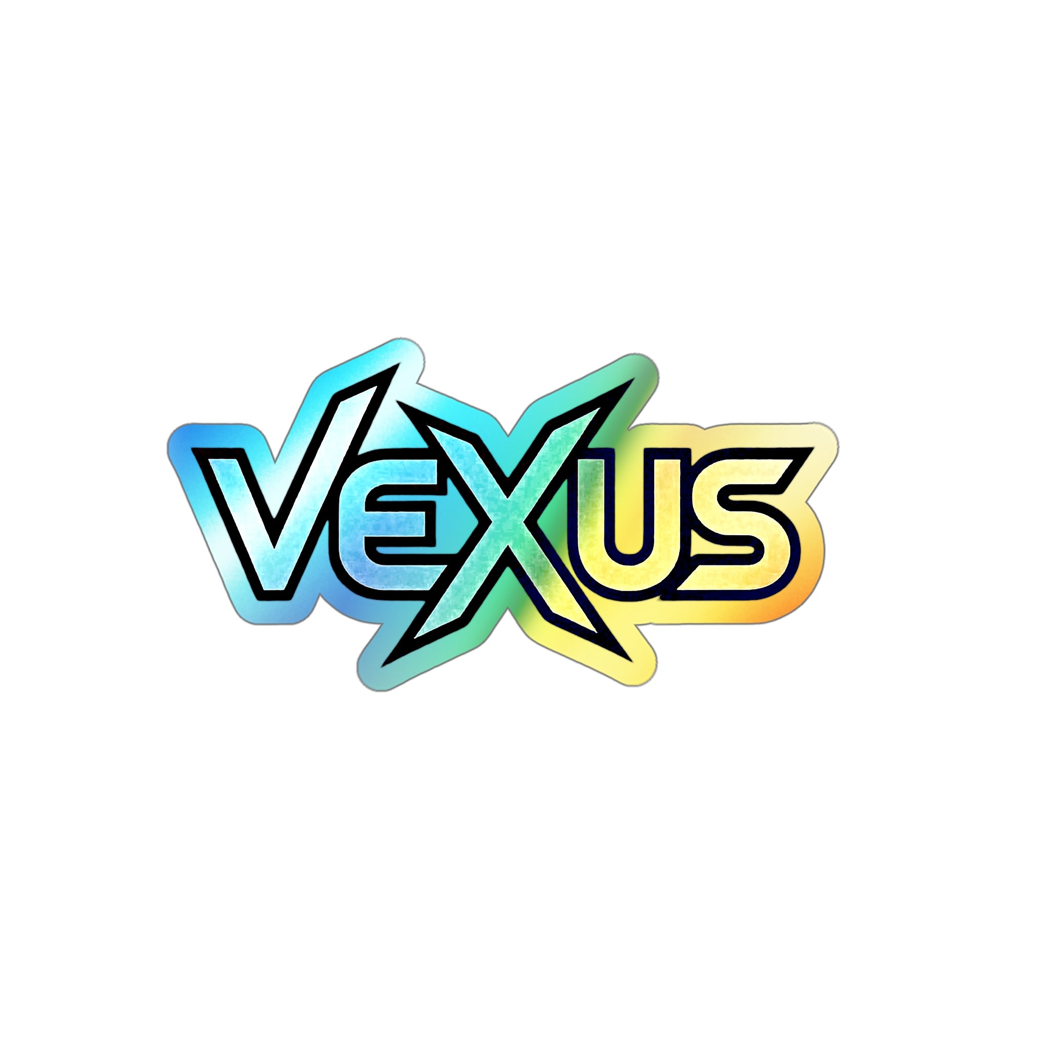 Holographic Vexus Die-Cut Sticker — Rainbow Skate Logo Sticker