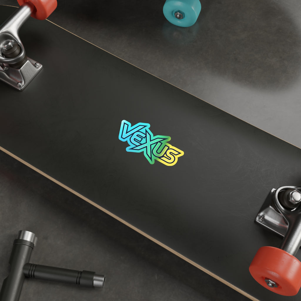 Holographic Vexus Die-Cut Sticker — Rainbow Skate Logo Sticker