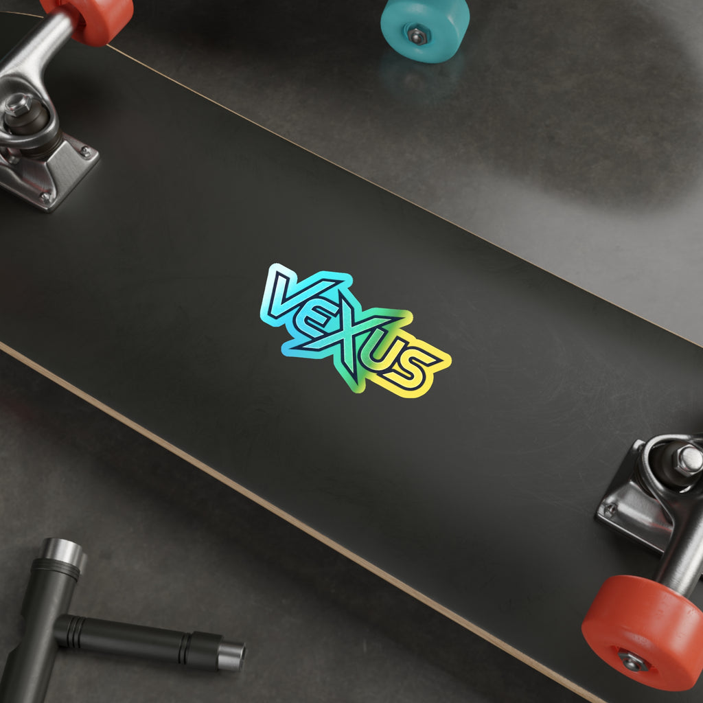 Holographic Vexus Die-Cut Sticker — Rainbow Skate Logo Sticker