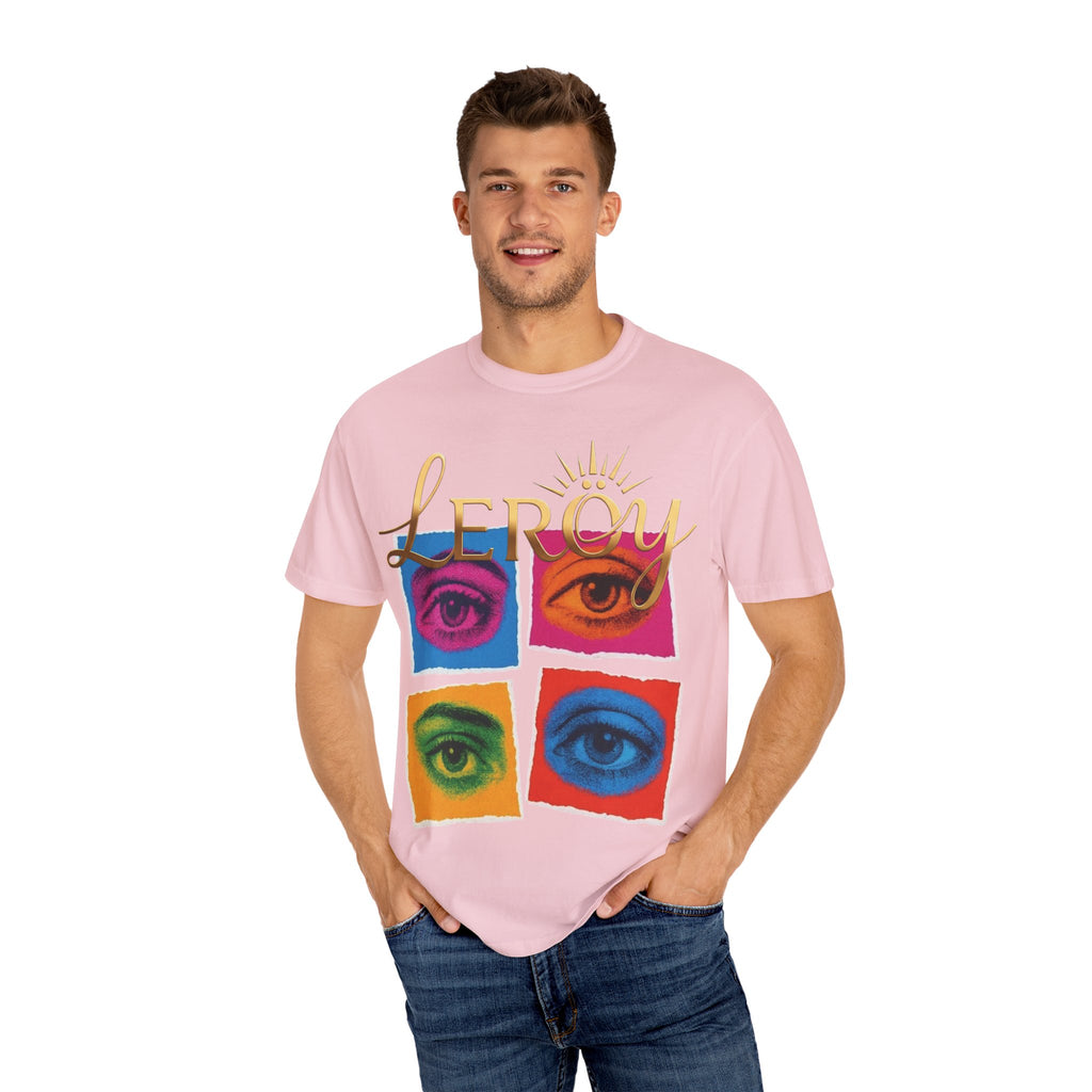 🎨 T-Shirt LERÖY Eye Pop Art  — Retro Psychedelic Graphic Tee with Colorful Eyes