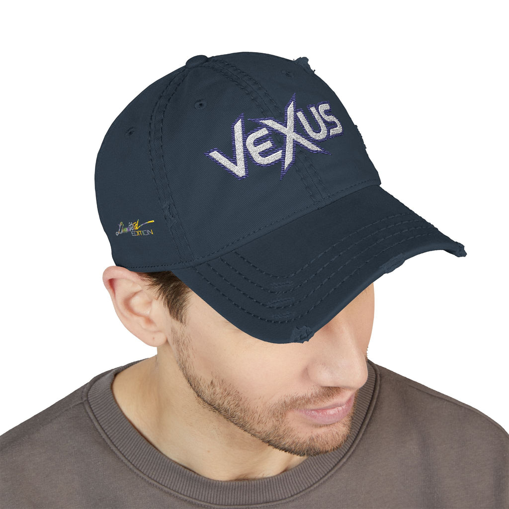 Vexus Leroy Distressed Dad Hat - Embroidered Cap for Casual Style