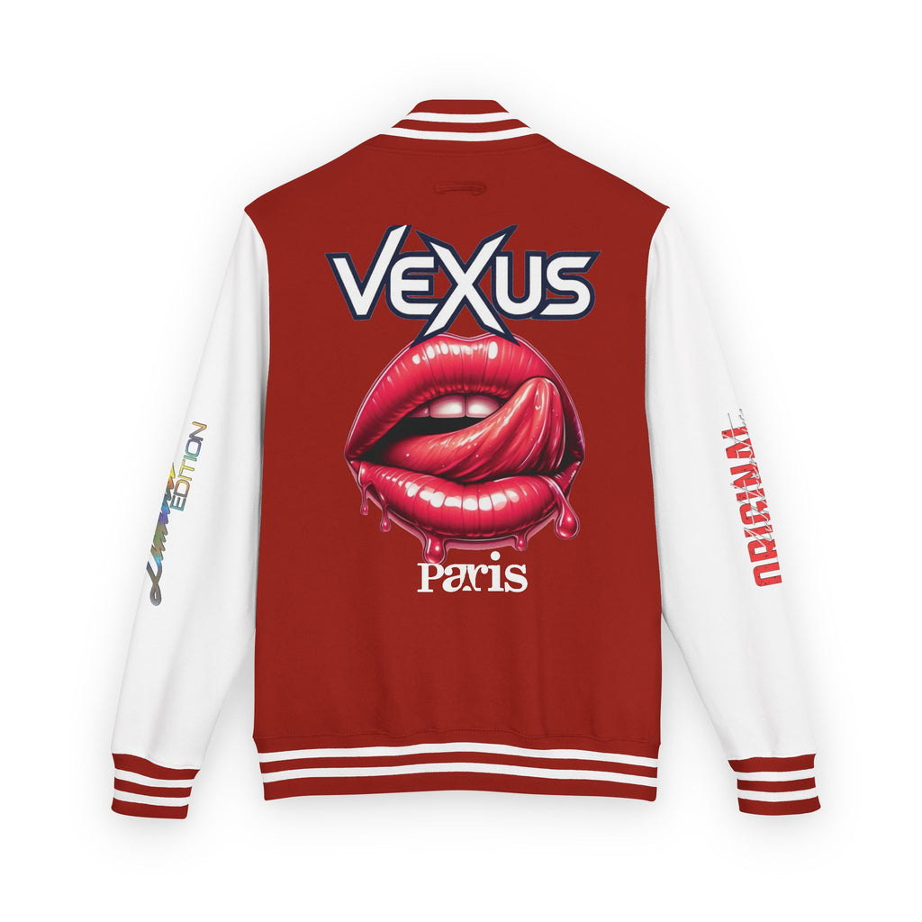 Letterman Jacket — VEXUS Paris Graphic Varsity Jacket with Lip Logo