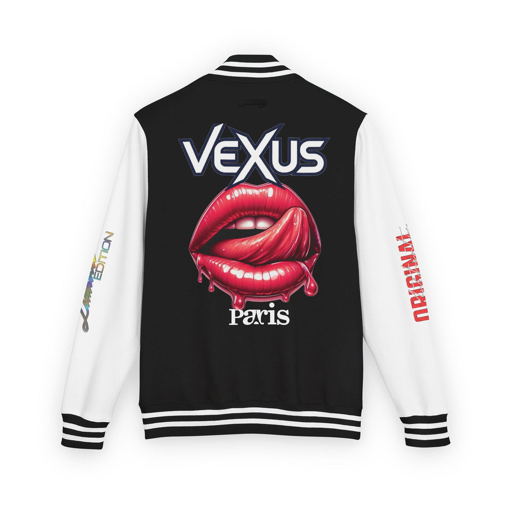 Letterman Jacket — VEXUS Paris Graphic Varsity Jacket with Lip Logo