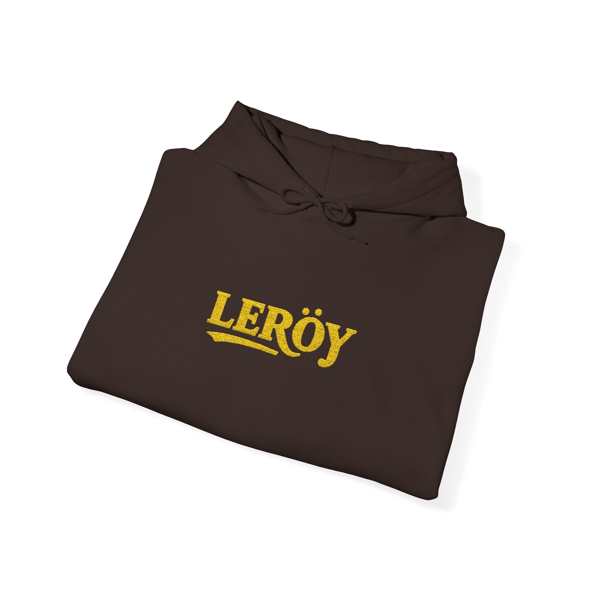 Leroy Floral Script Hoodie — White Cozy Name Graphic Sweatshirt