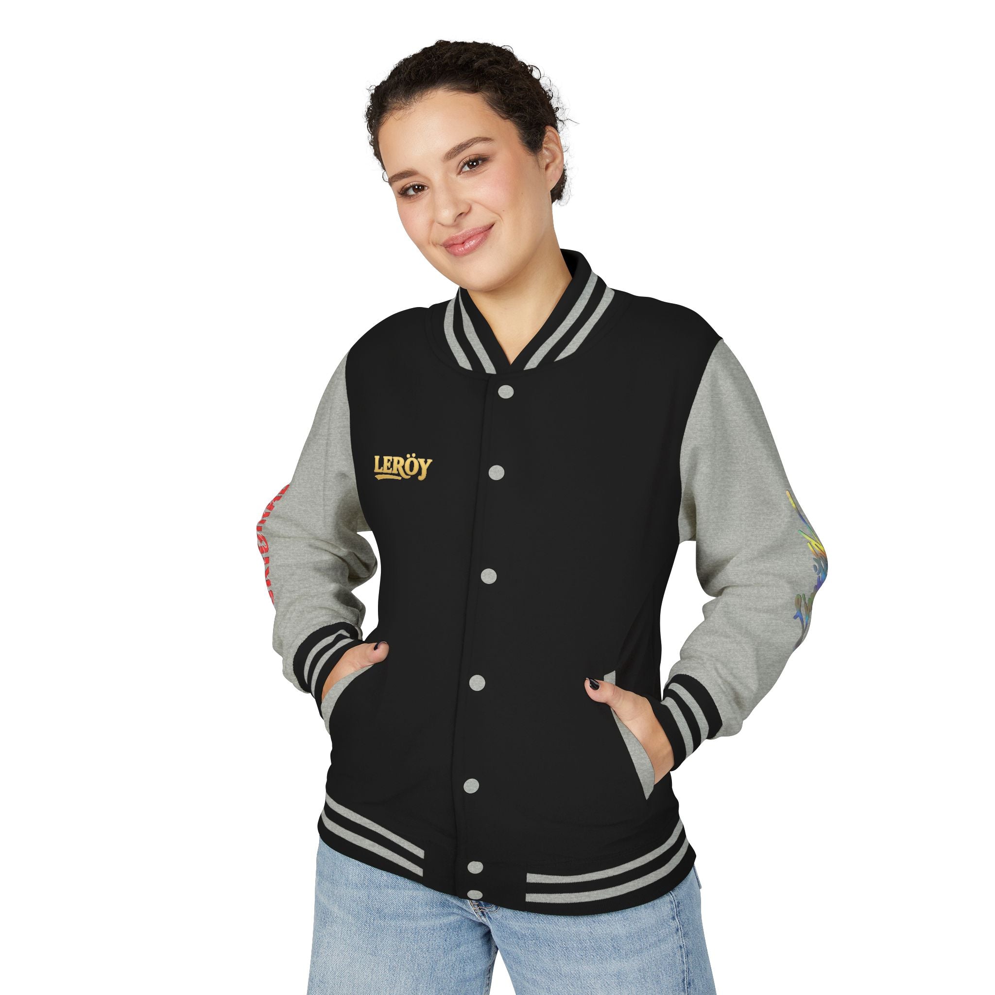 Letterman Jacket — VEXUS Paris Graphic Varsity Jacket with Lip Logo